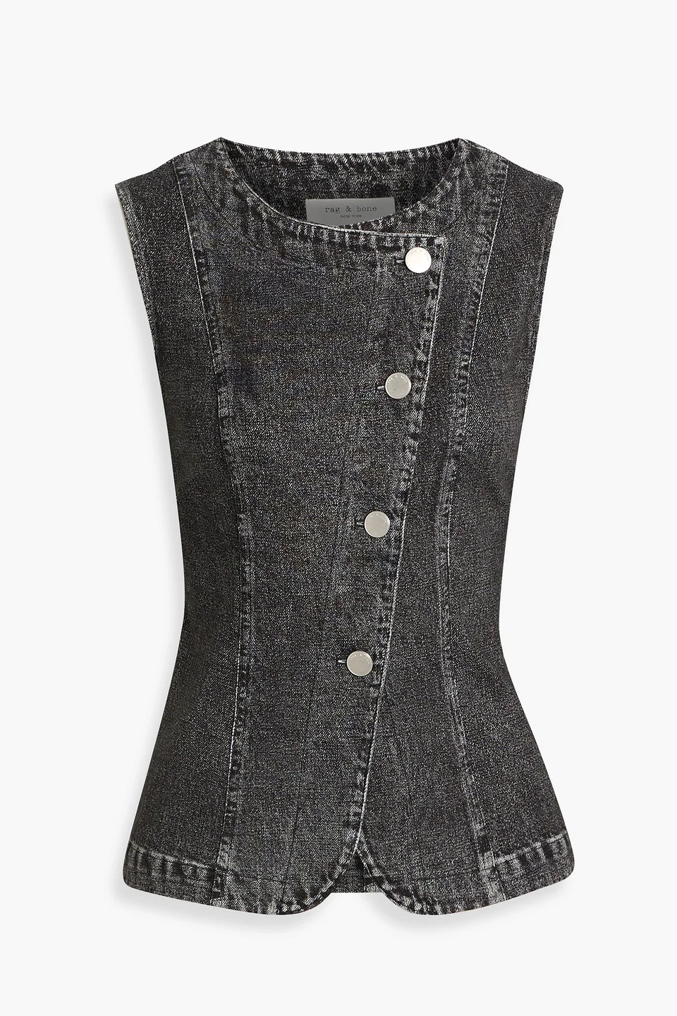 Miramar Olivia denim-effect print ponte vest - 1