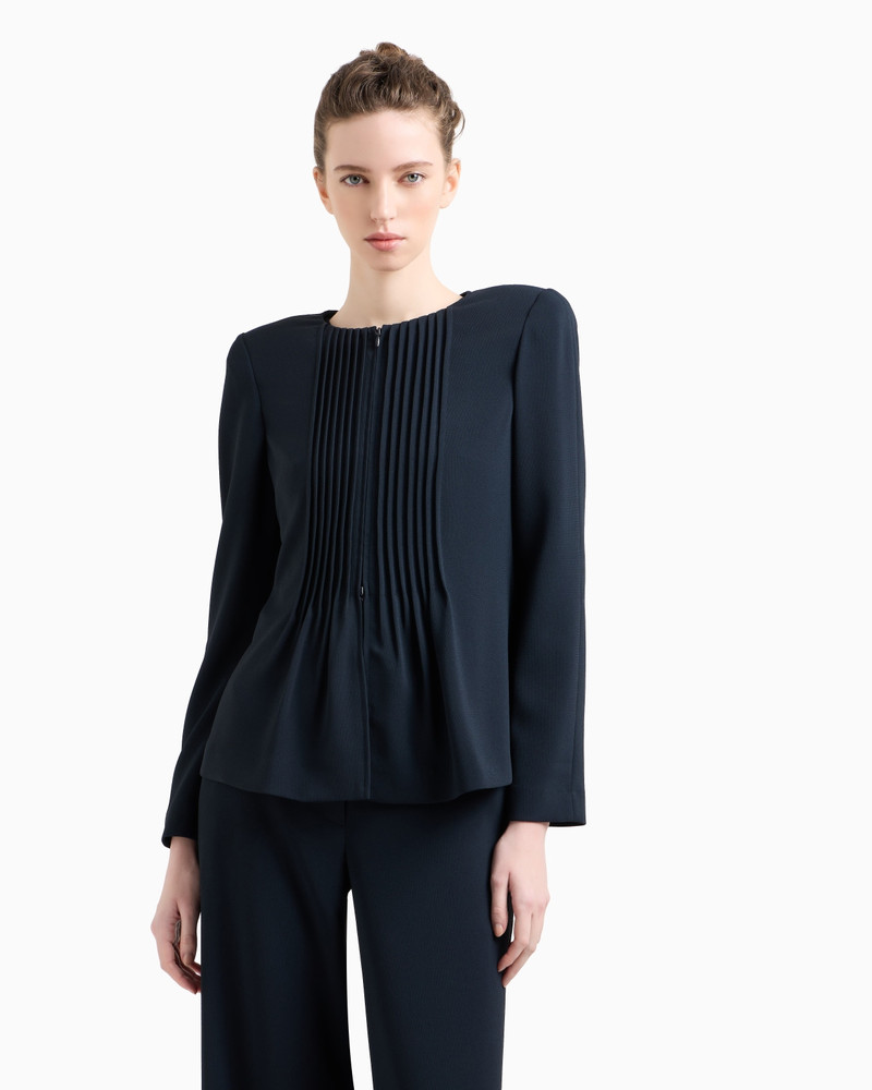 EMPORIO ARMANI JACKET IN PLEATED FLUID ARMURE FABRIC outlook