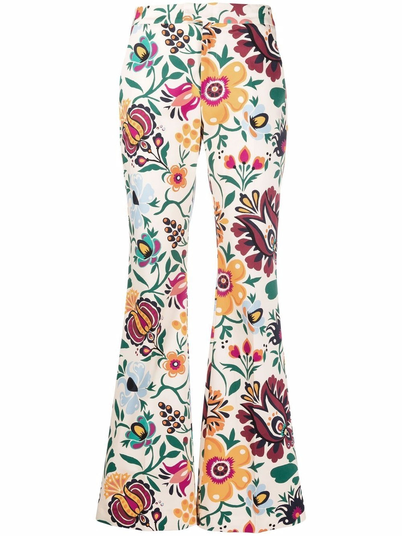 graphic-print flared trousers 1