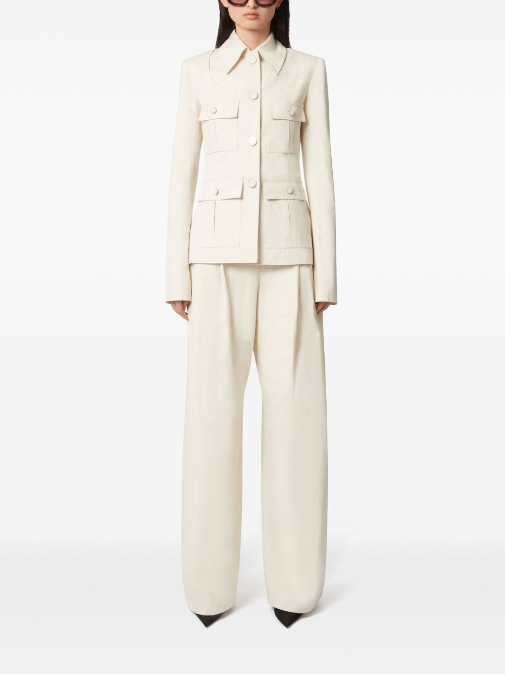 pleat-detail wide-leg trousers - 2
