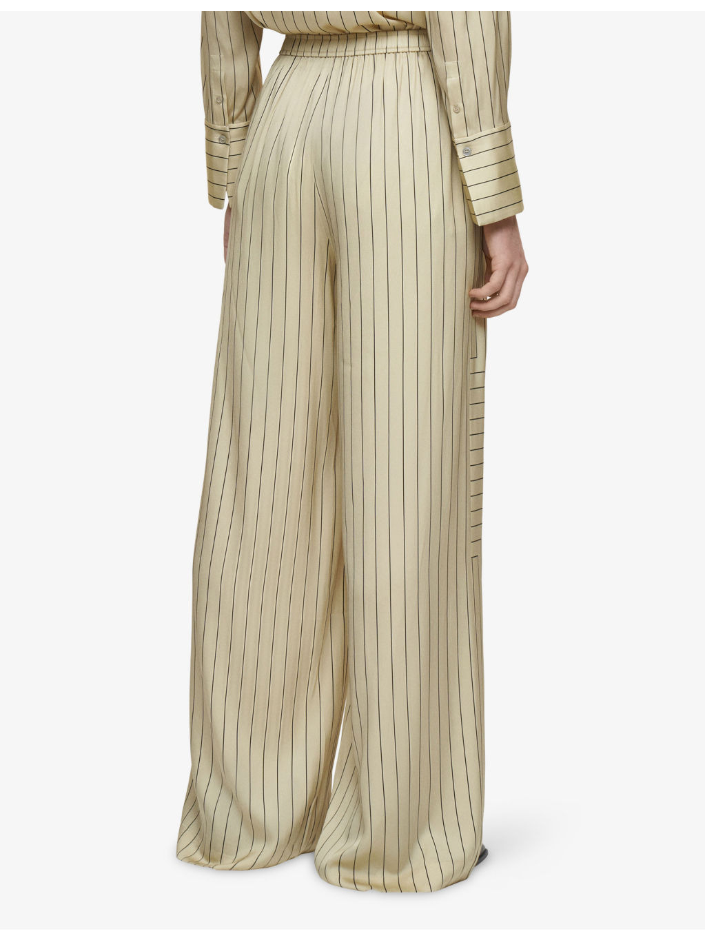 Hulin Geometric-Stripe Wide-Leg Mid-Rise Stretch Silk-Blend Trousers - 3