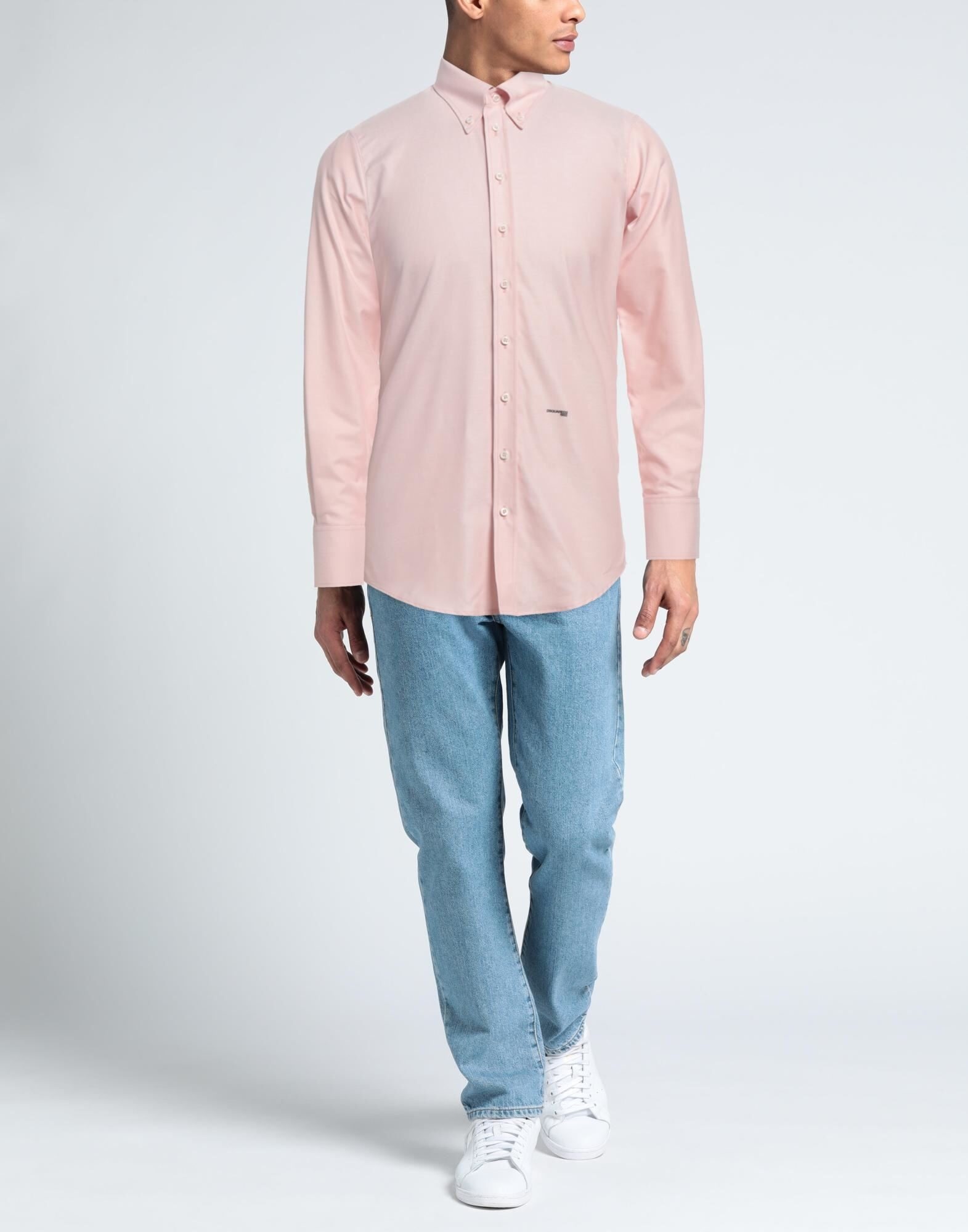 Pink Men's Solid Color Shirt - 2