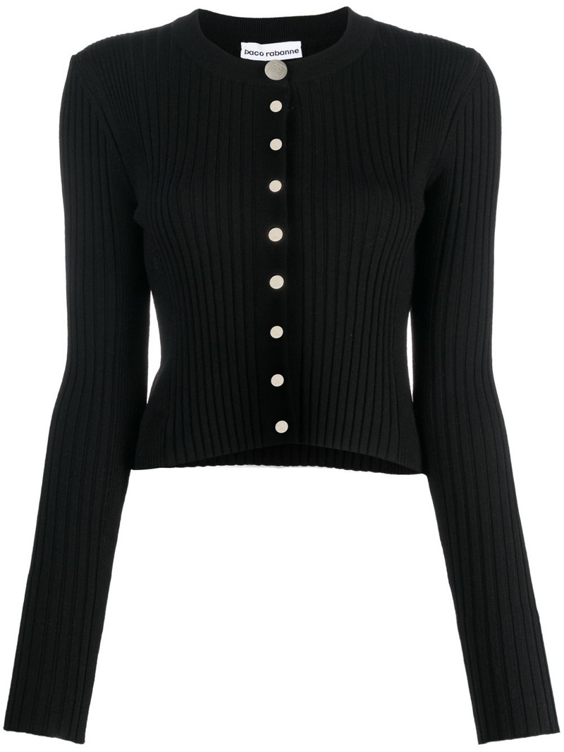 ribbed wool-blend cardigan 1
