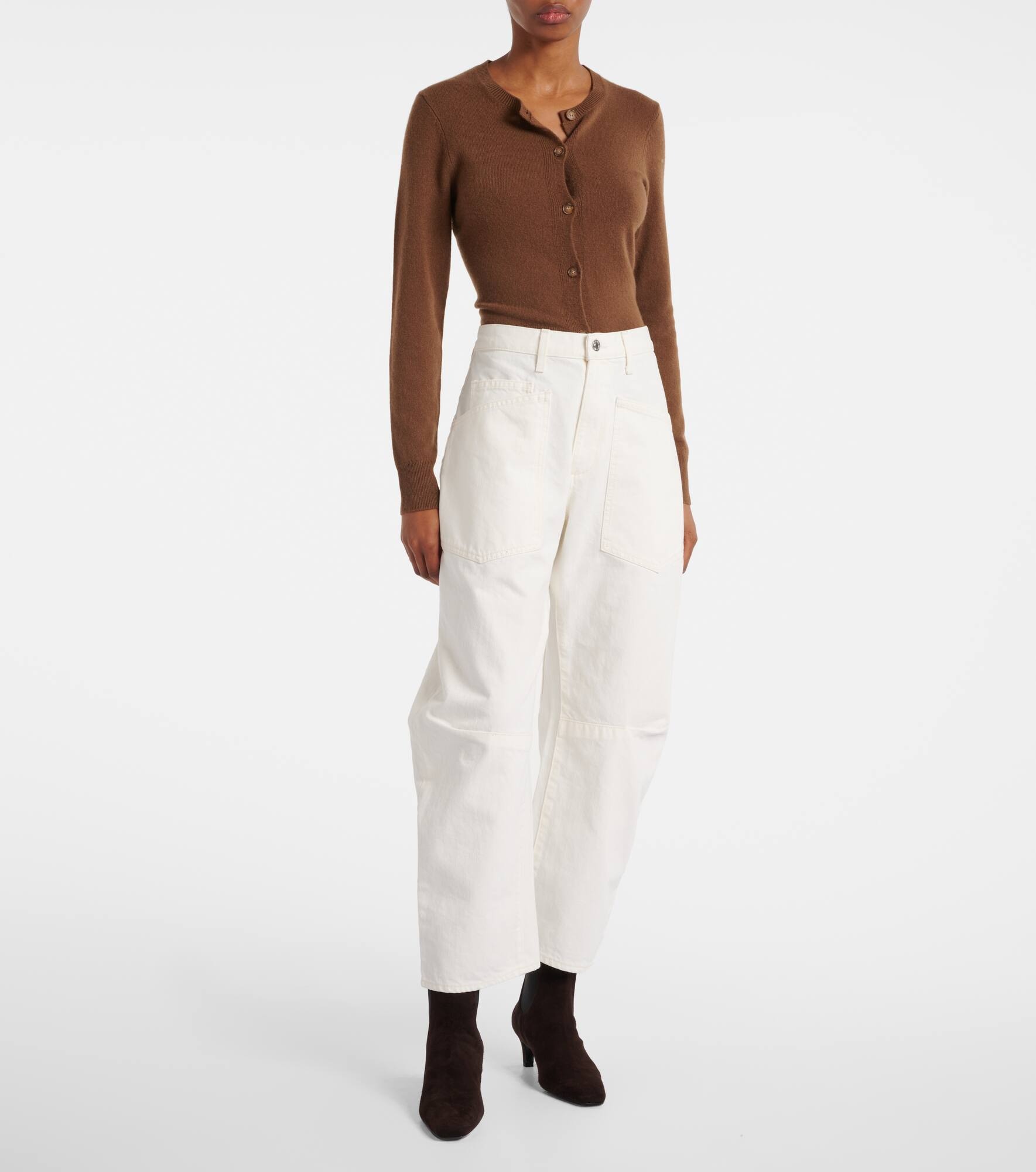 Shon high-rise barrel-leg jeans - 7