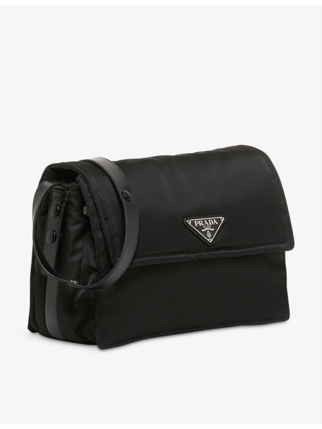 Brand-plaque medium recycled-nylon shoulder bag - 3