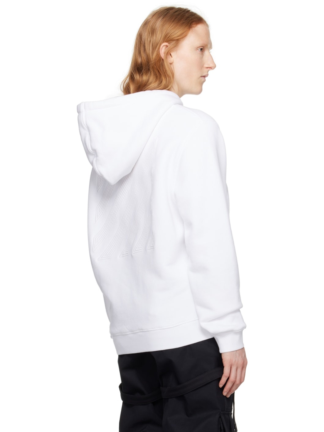 White Embroidered Hoodie - 3