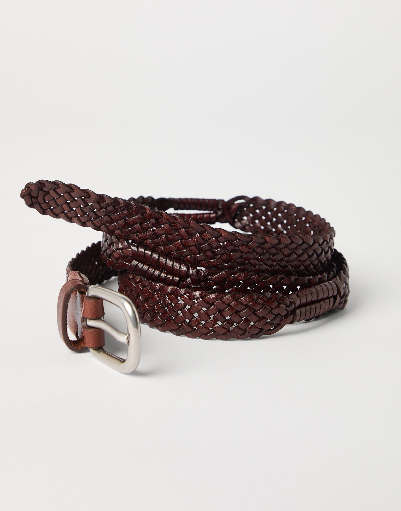 Scratched braided calfskin belt - 2