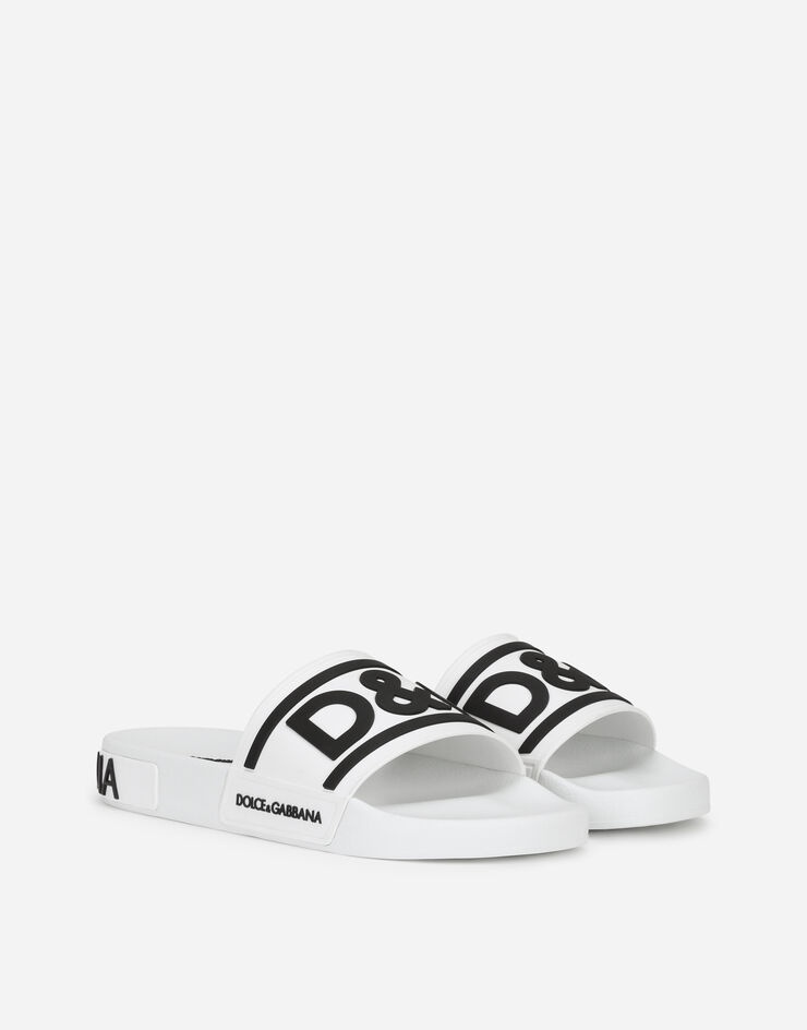 Rubber beachwear sliders with DG logo - 2