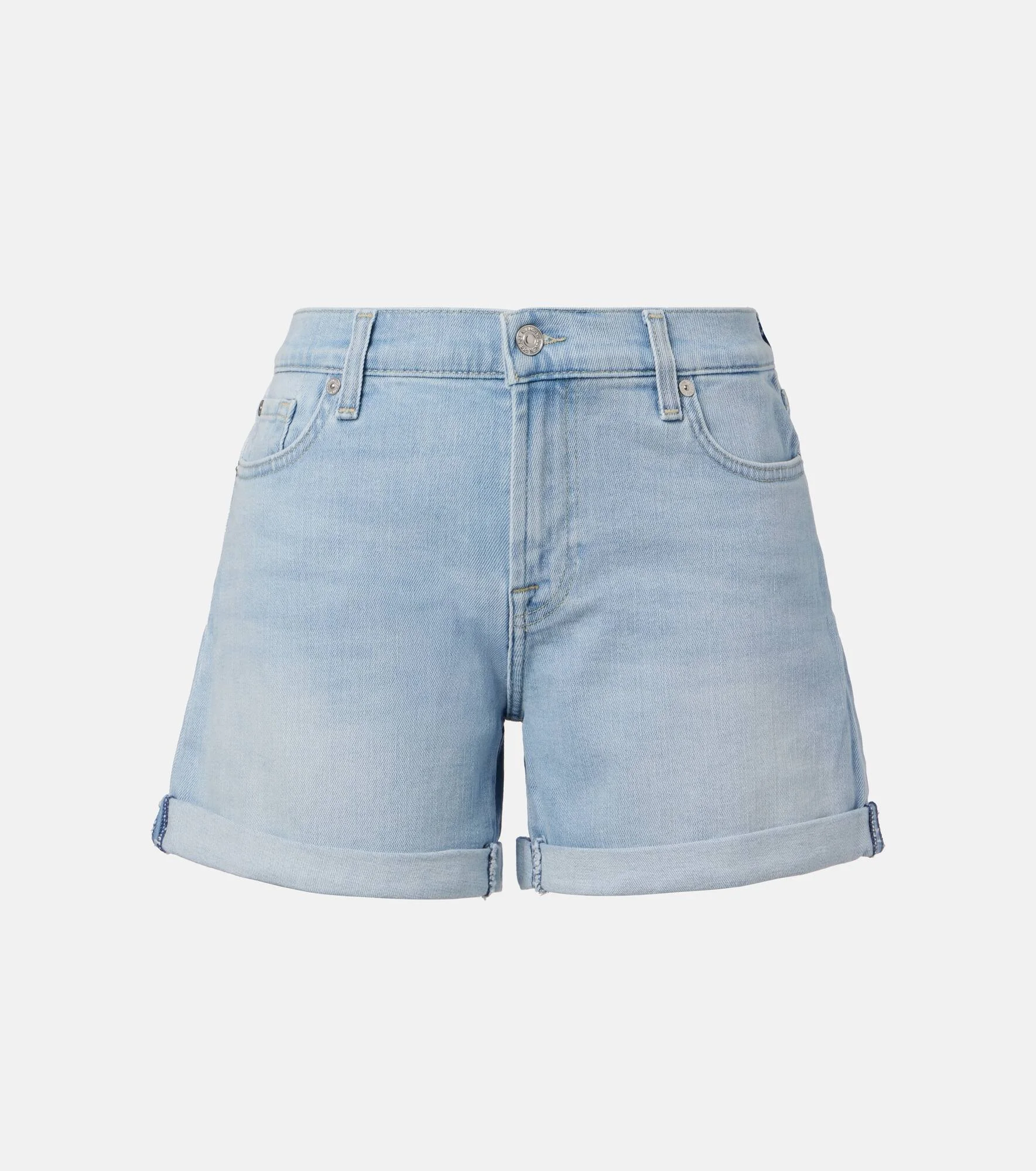 Mid-rise denim shorts - 1