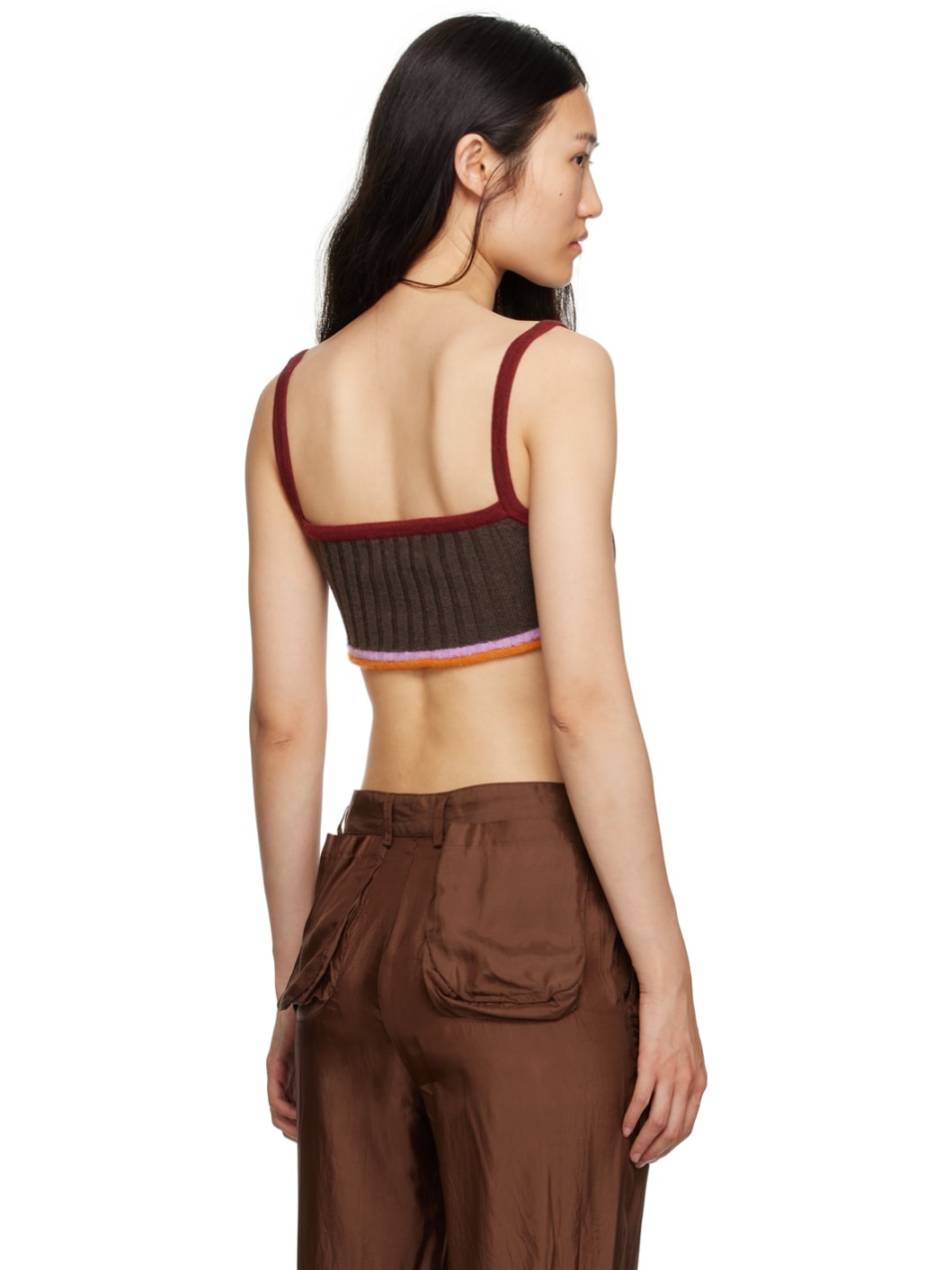 Brown Cropped Tank Top - 3