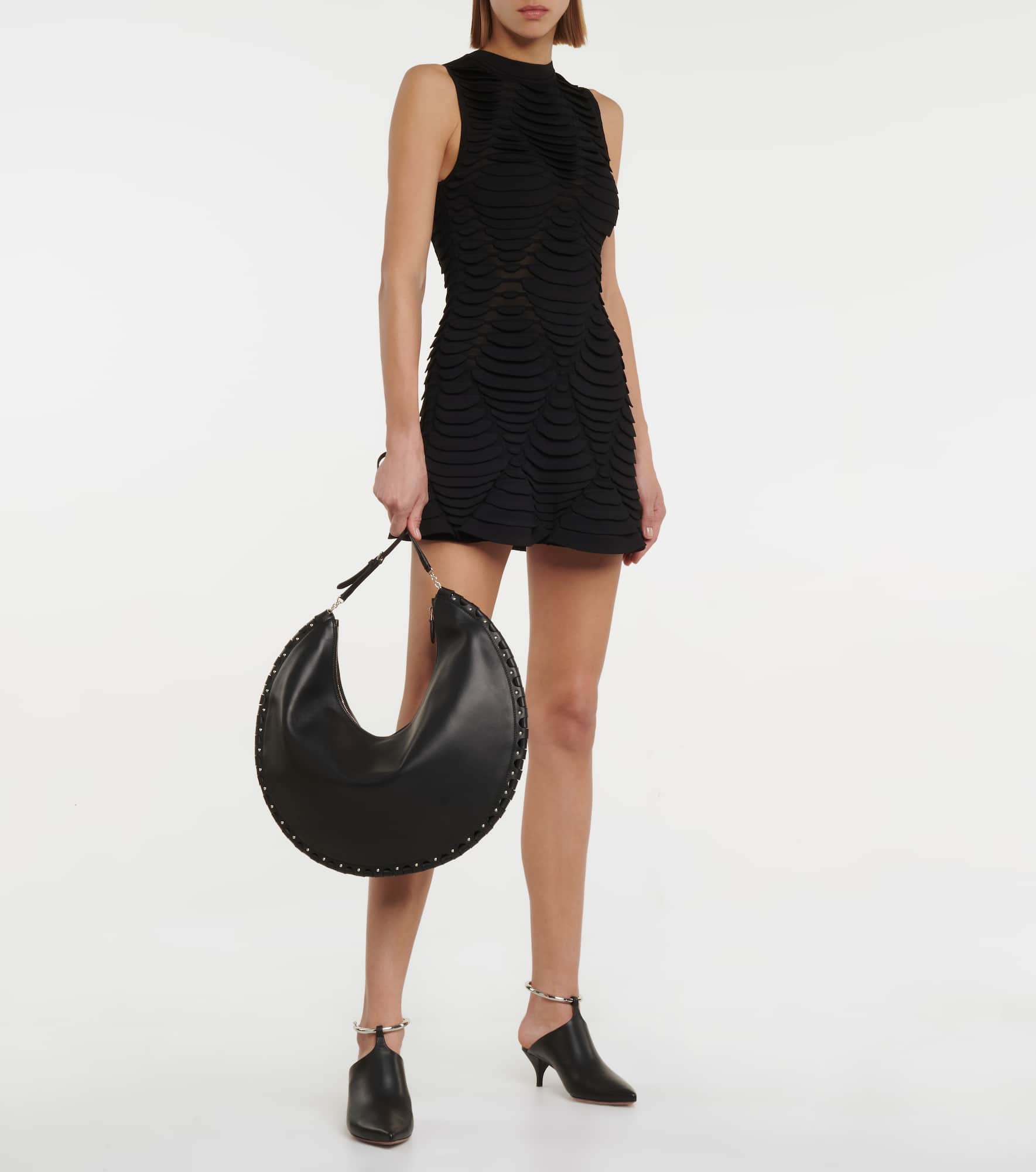Le Demi-Lune Large leather shoulder bag - 5