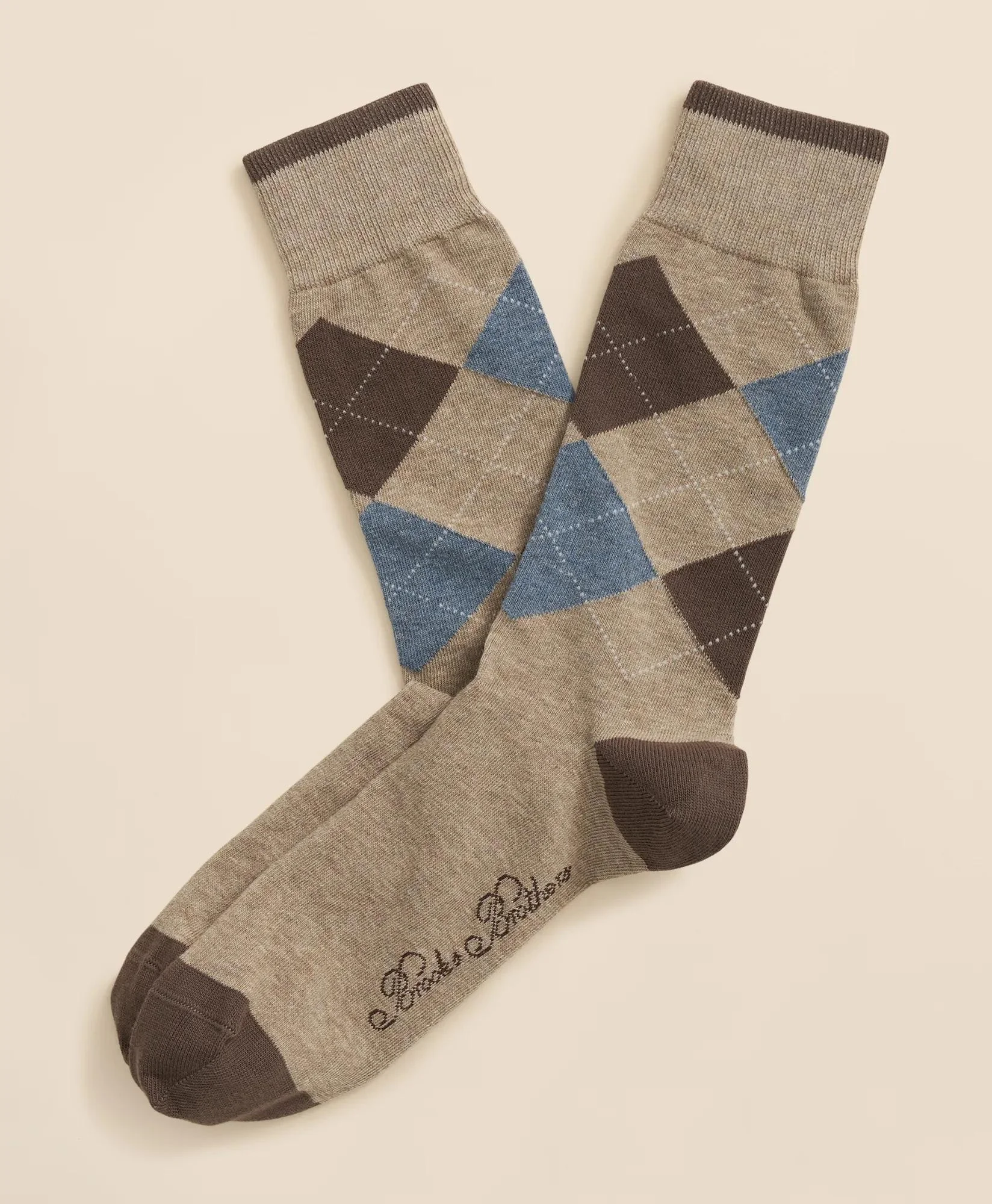 Cotton Blend Argyle Socks - 1