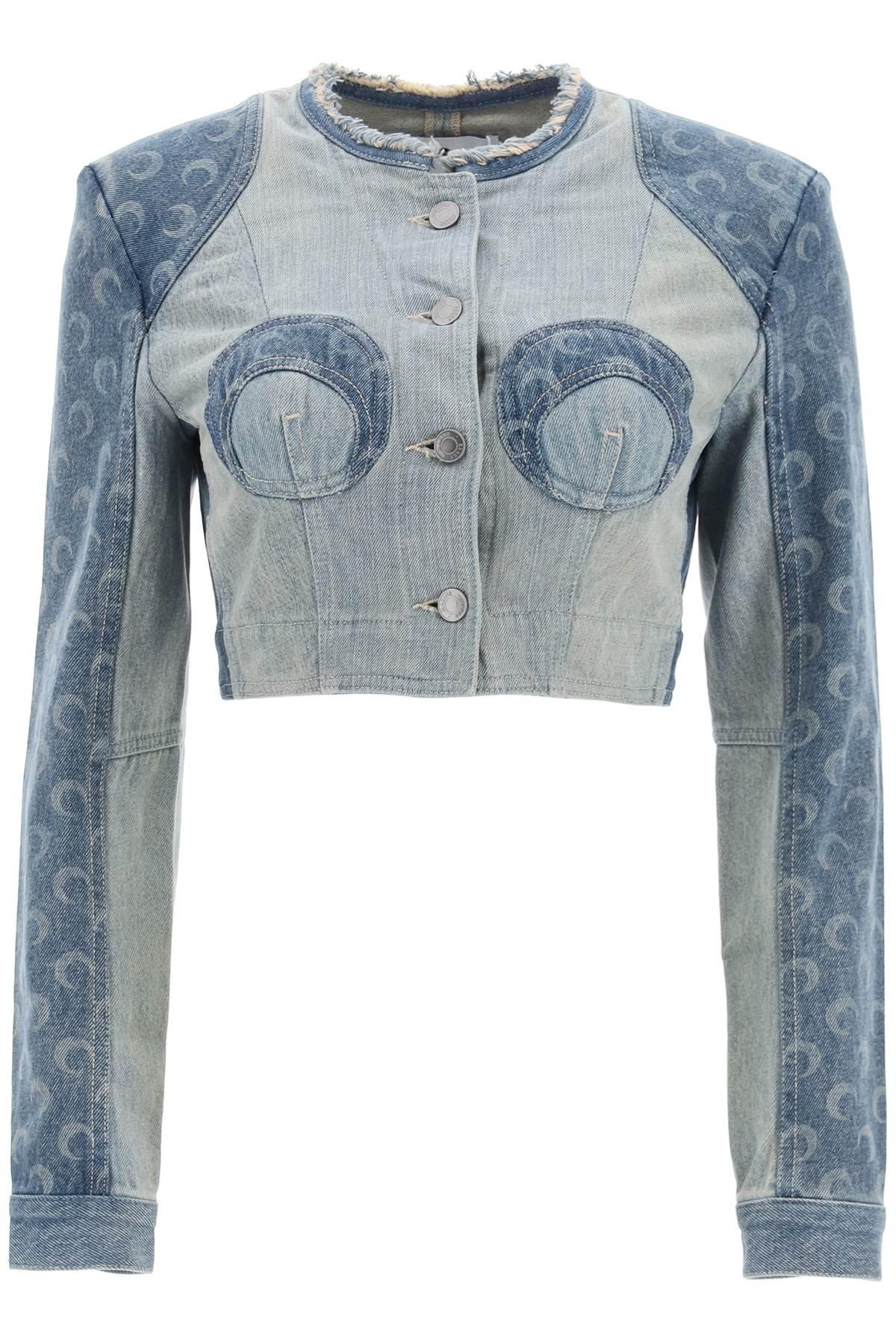 Regenerated denim cropped jacket - 1