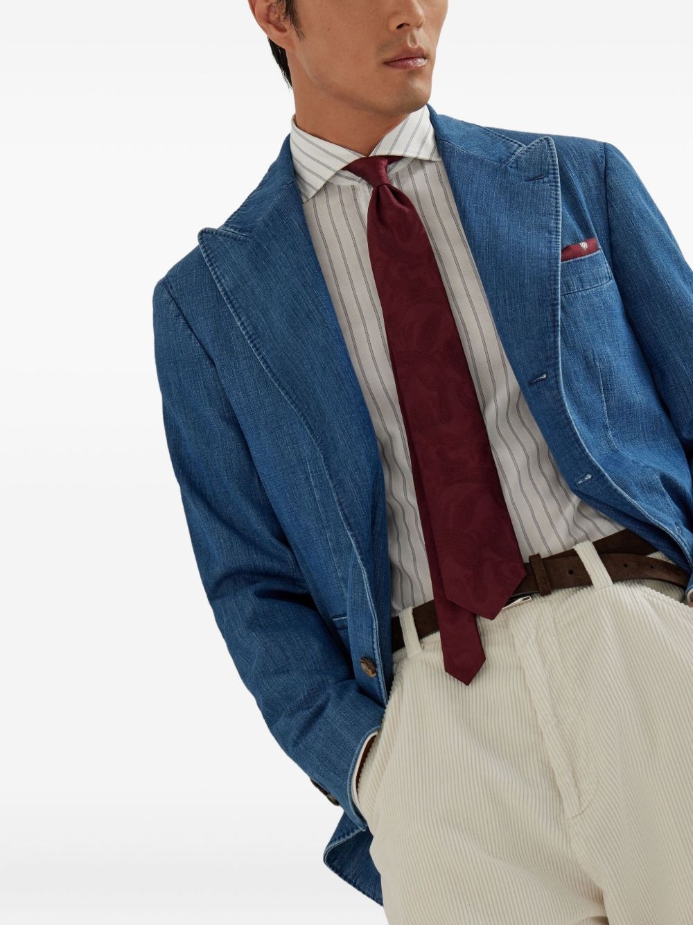 three-button patch-pocket blazer - 5
