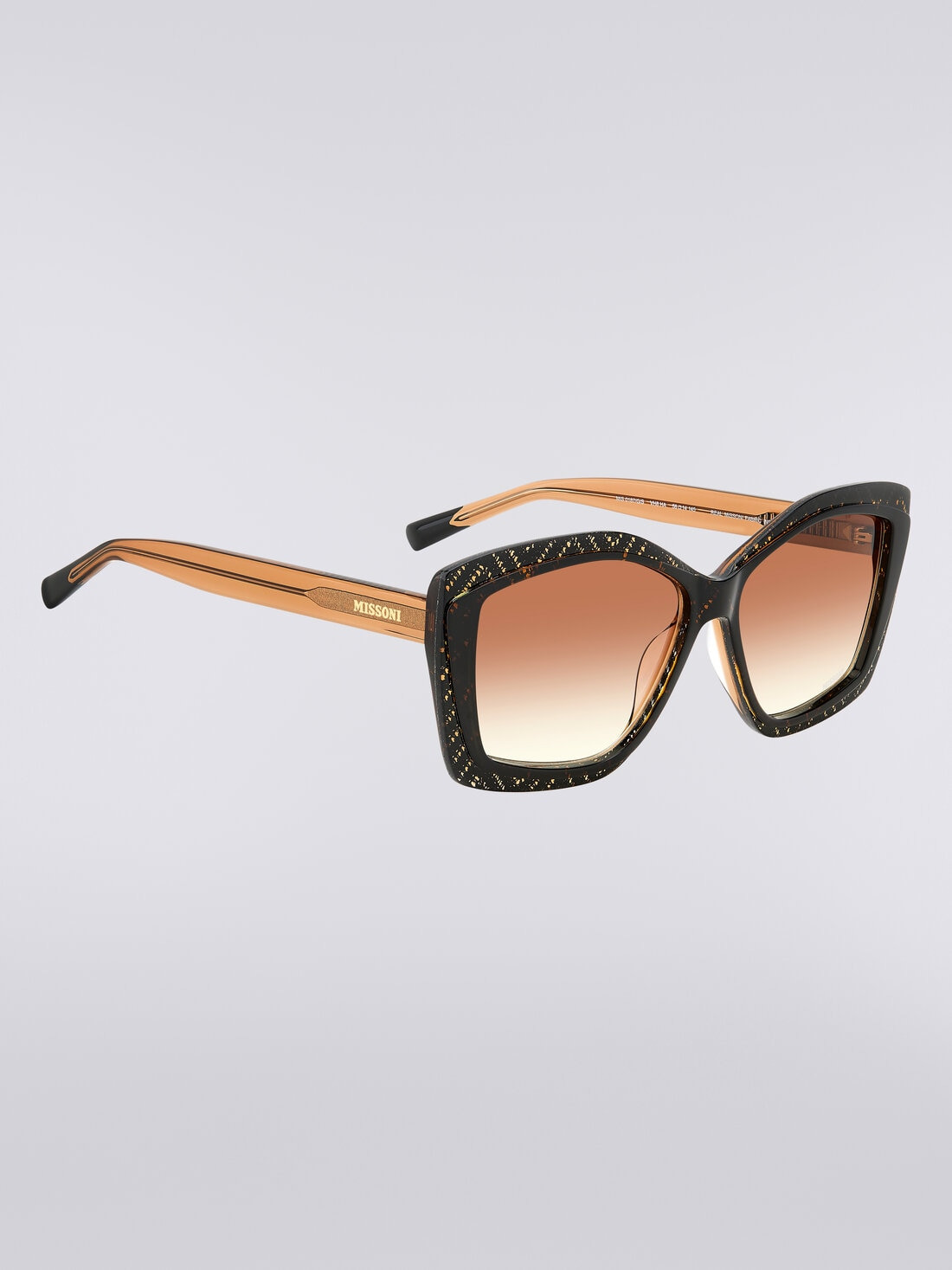 Geometric frame sunglasses with fabric inserts - 3