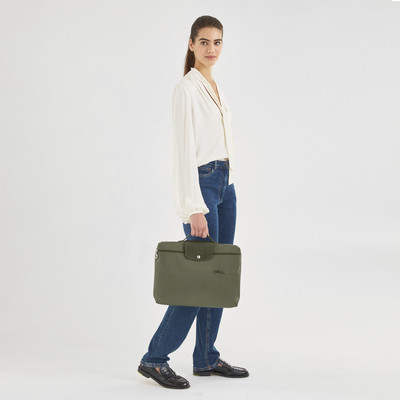 Longchamp Le Pliage Green S Briefcase Forest - Recycled canvas outlook