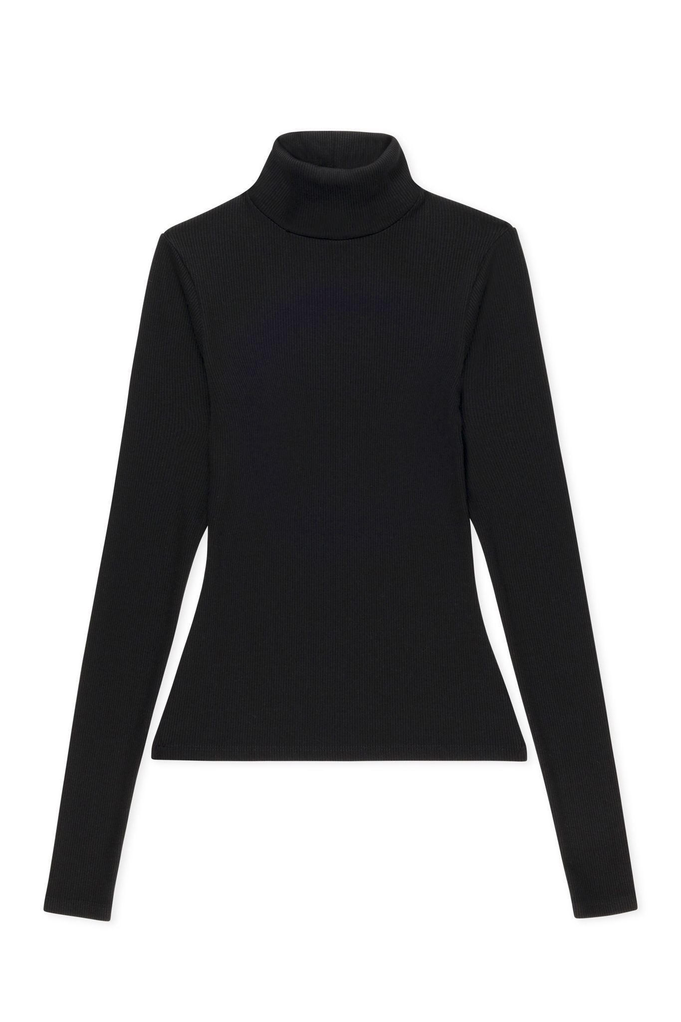 BLACK RIB LONG SLEEVE TURTLENECK - 8