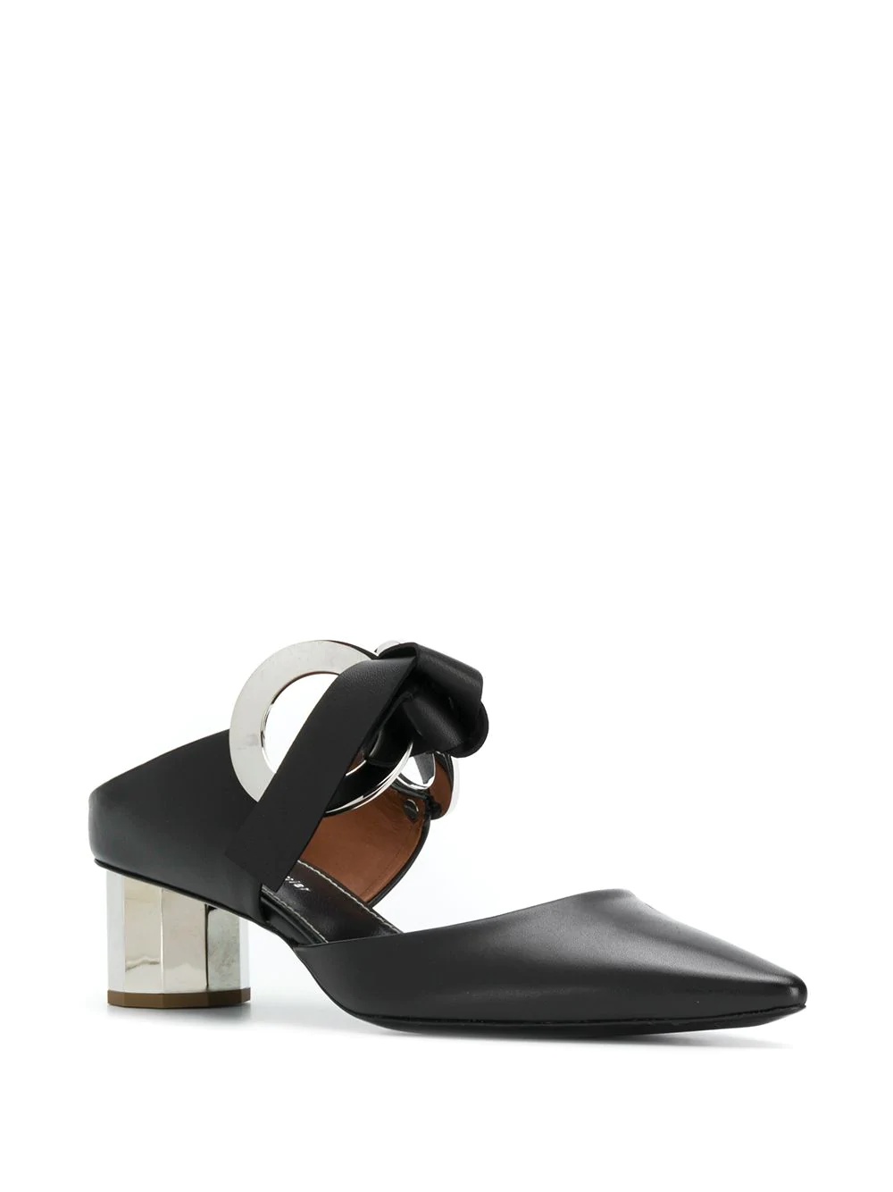 Grommet Block Heel Mules - 2