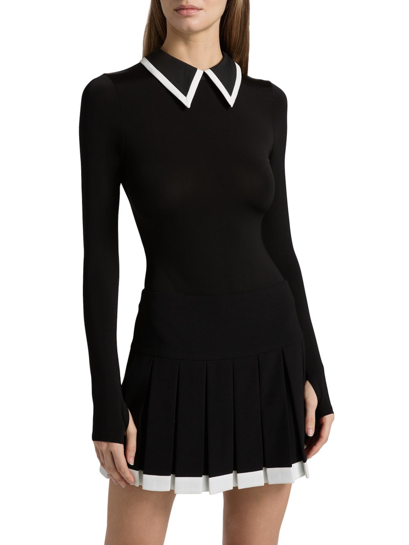 Women's Keenan Long-Sleeve Polo Bodysuit - Black 3