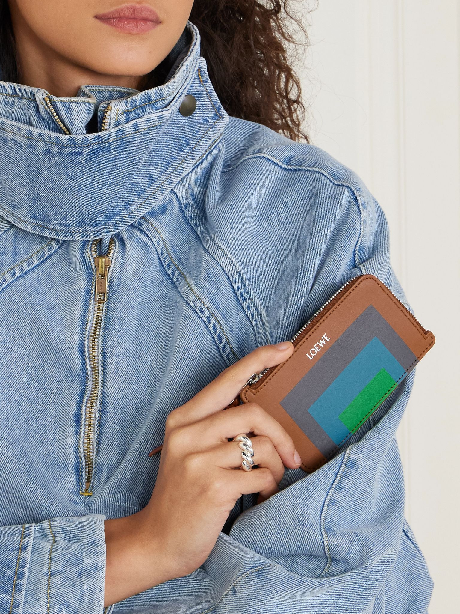+ Josef Albers printed leather cardholder Multi - 2
