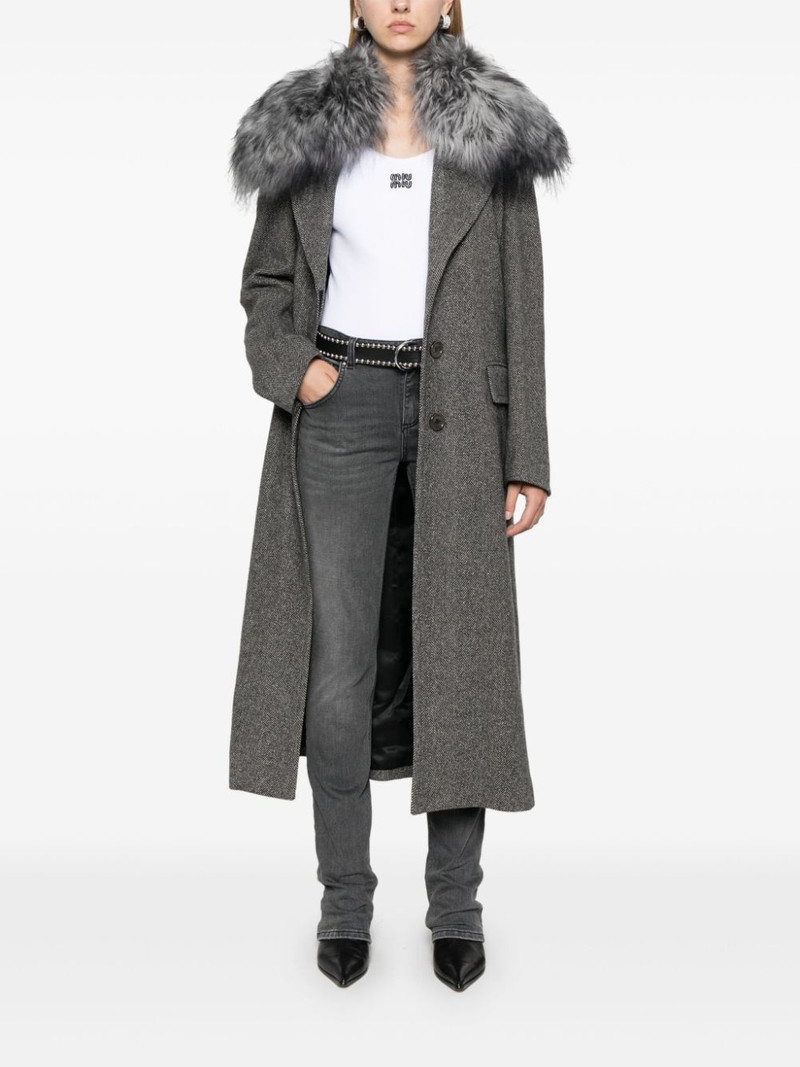 Blumarine herringbone coat outlook