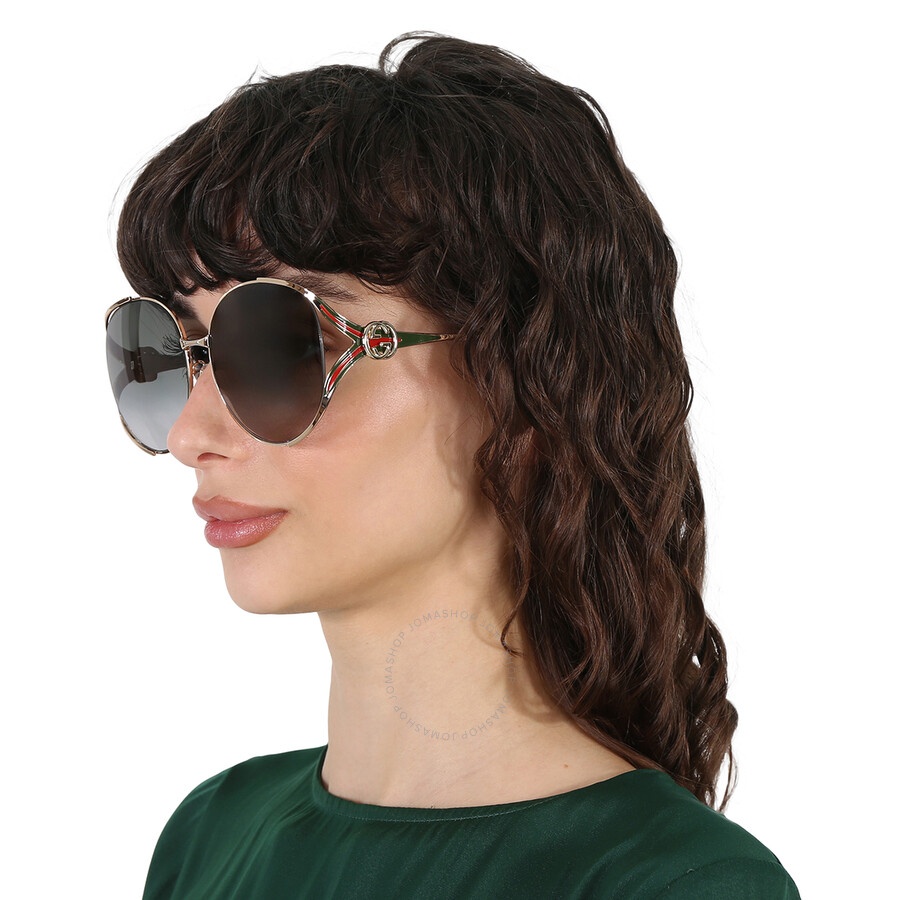 Gucci Grey Gradient Square Ladies Sunglasses GG0225S 001 63 - 2