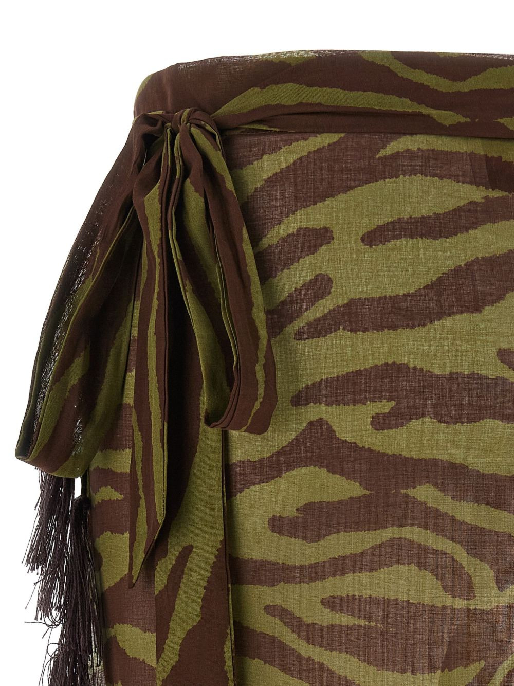 zebra print fringed sarong beach cover-up - 3