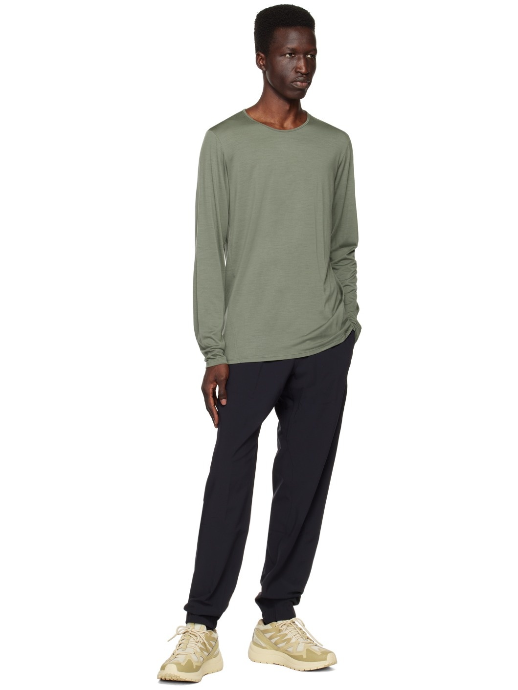 Khaki Frame Long Sleeve T-Shirt - 4