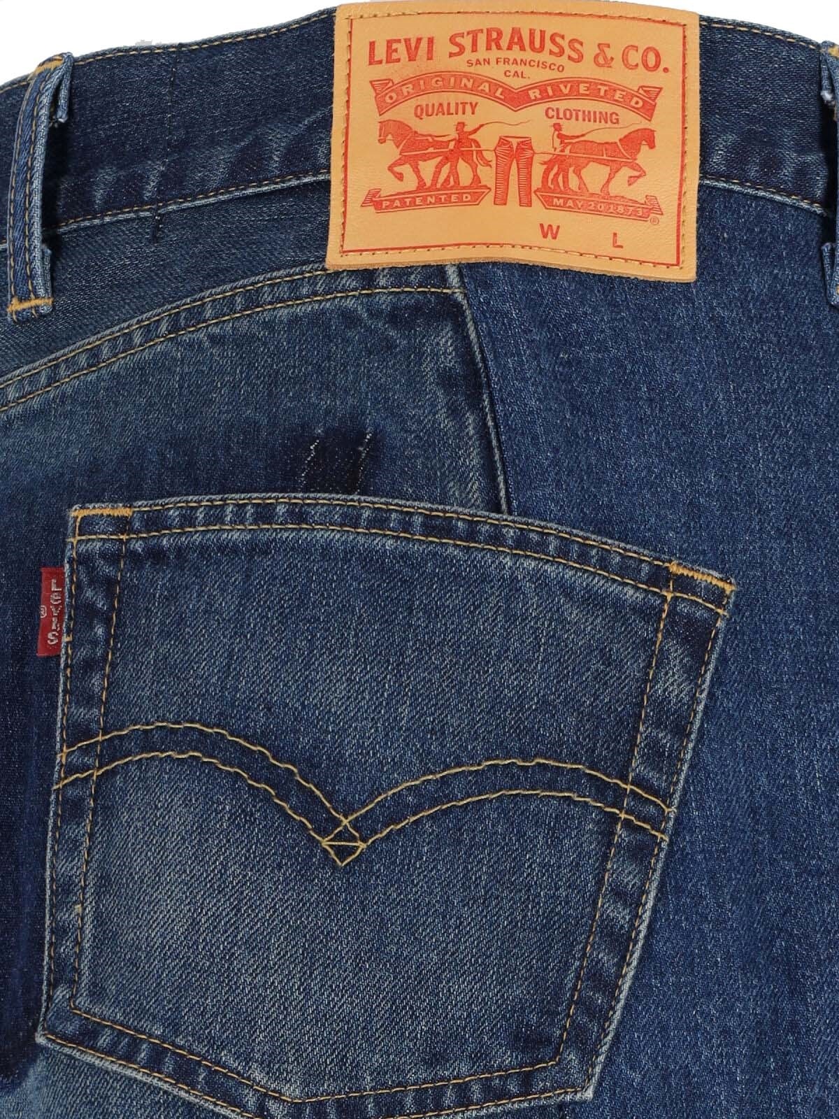 X LEVI'S STRAUSS DENIM LOGO MIDI SKIRT - 4