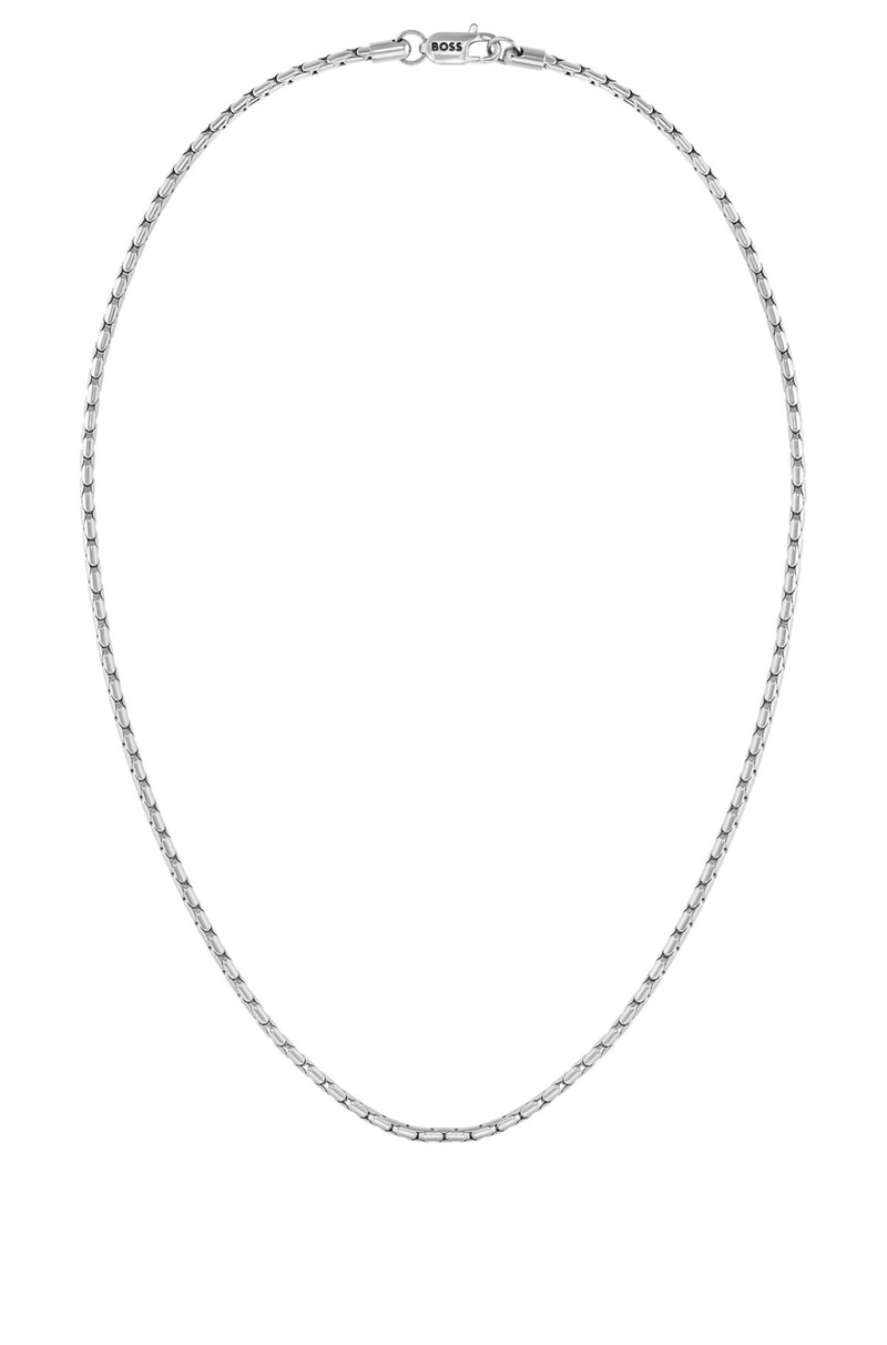 SILVER-TONE NECKLACE WITH BRANDED LOBSTER CLASP 1