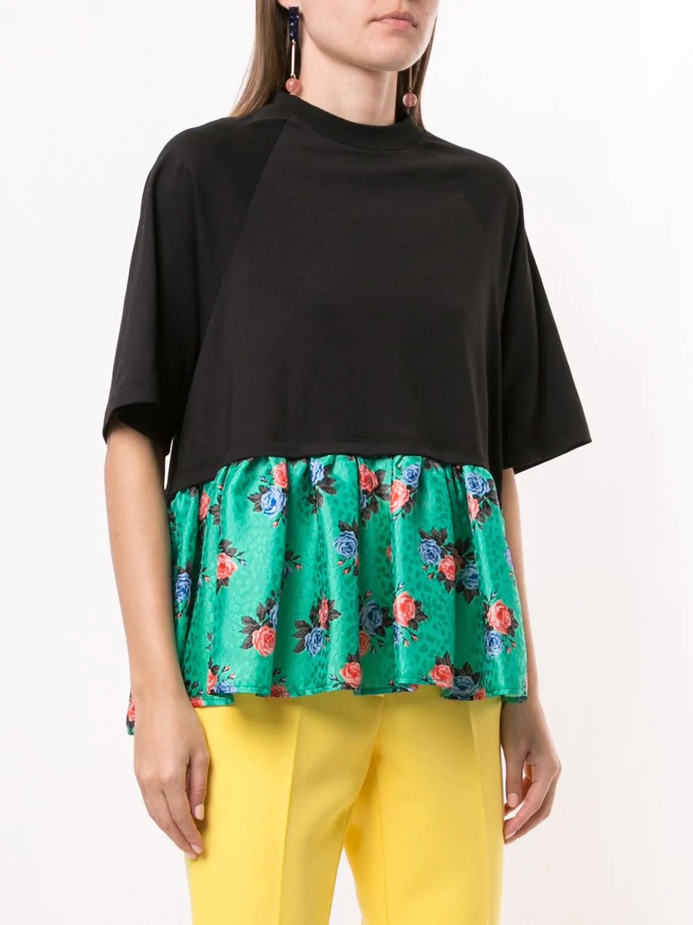 floral-hem T-shirt - 3