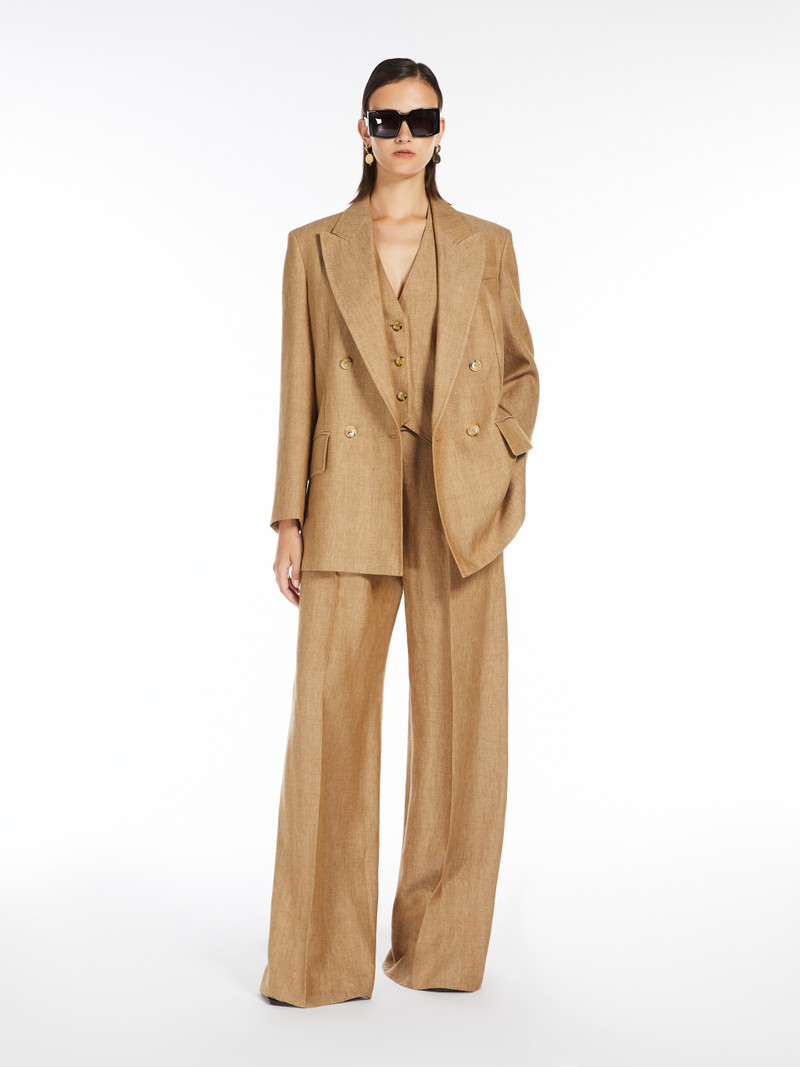 Max Mara SAURO Linen Batavia waistcoat outlook