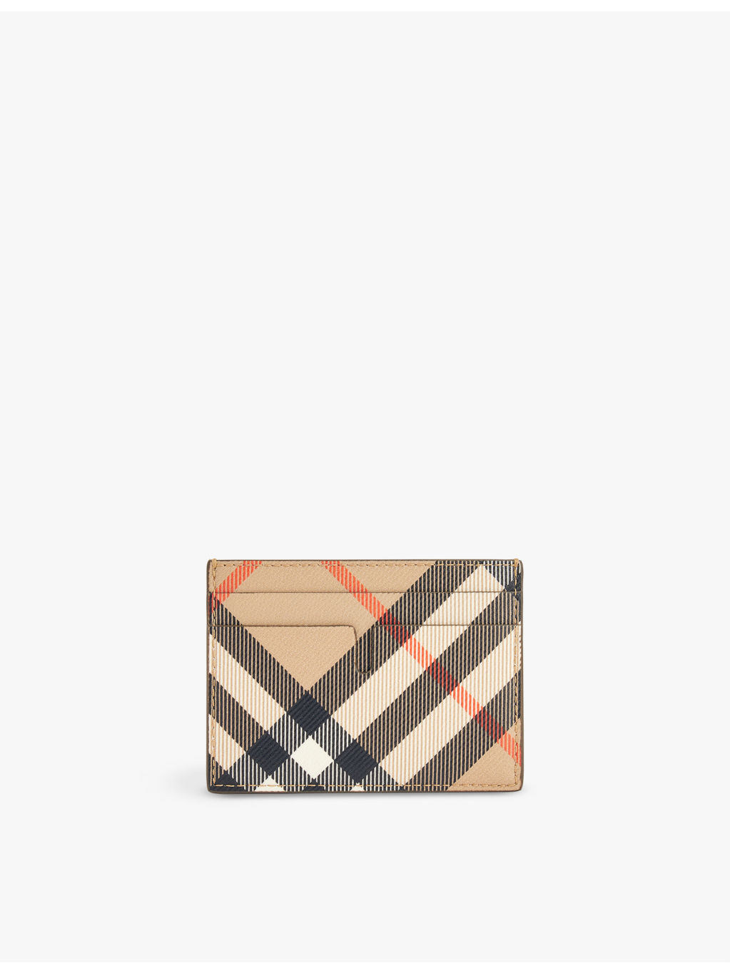 Sandon check-print coated-canvas card holder - 3