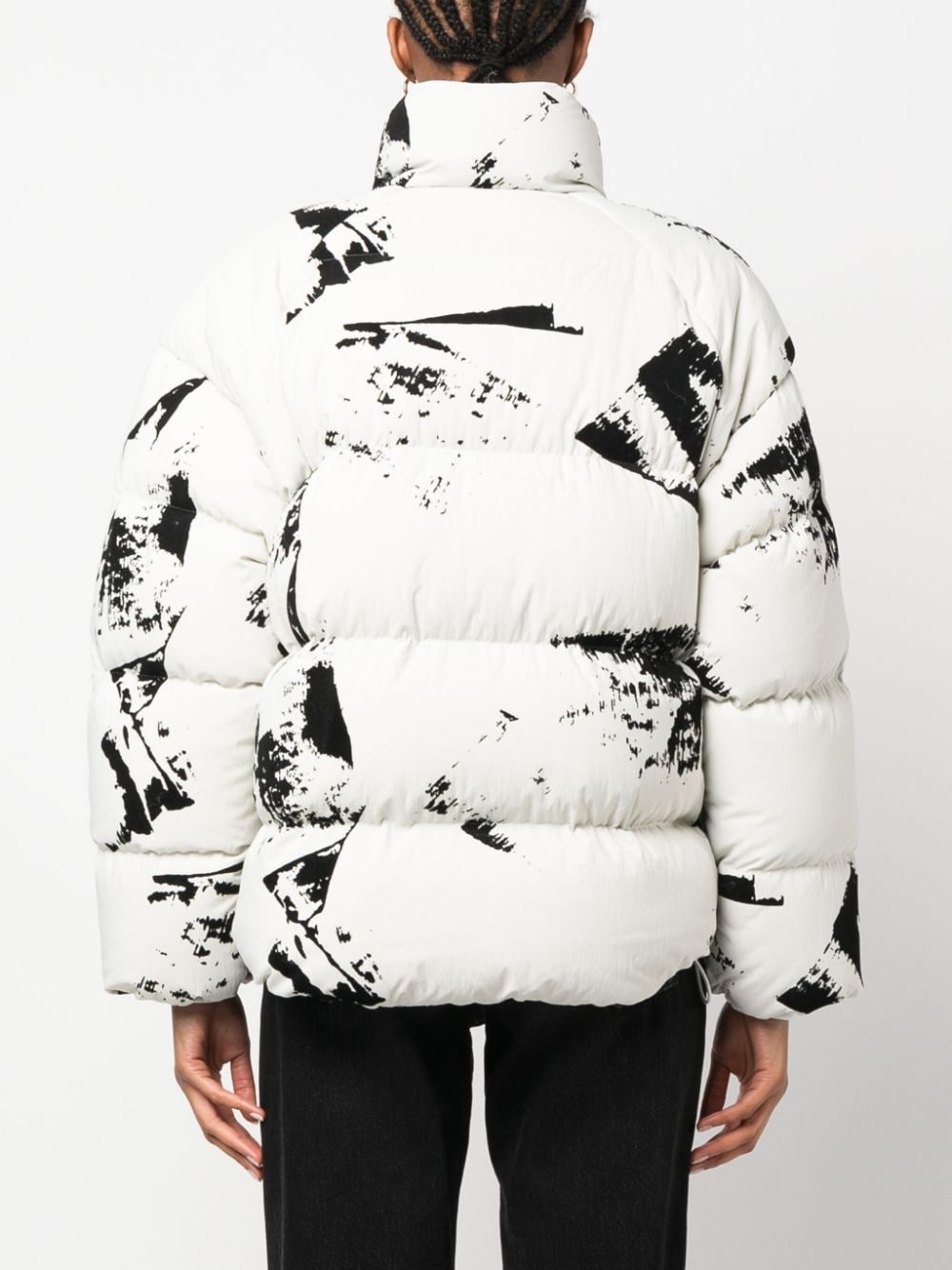 paint splatter-print puffer jacket - 4