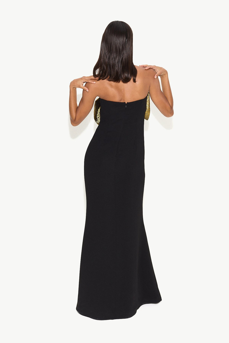 Dali Crepe Dress in Black/Star Gold 4