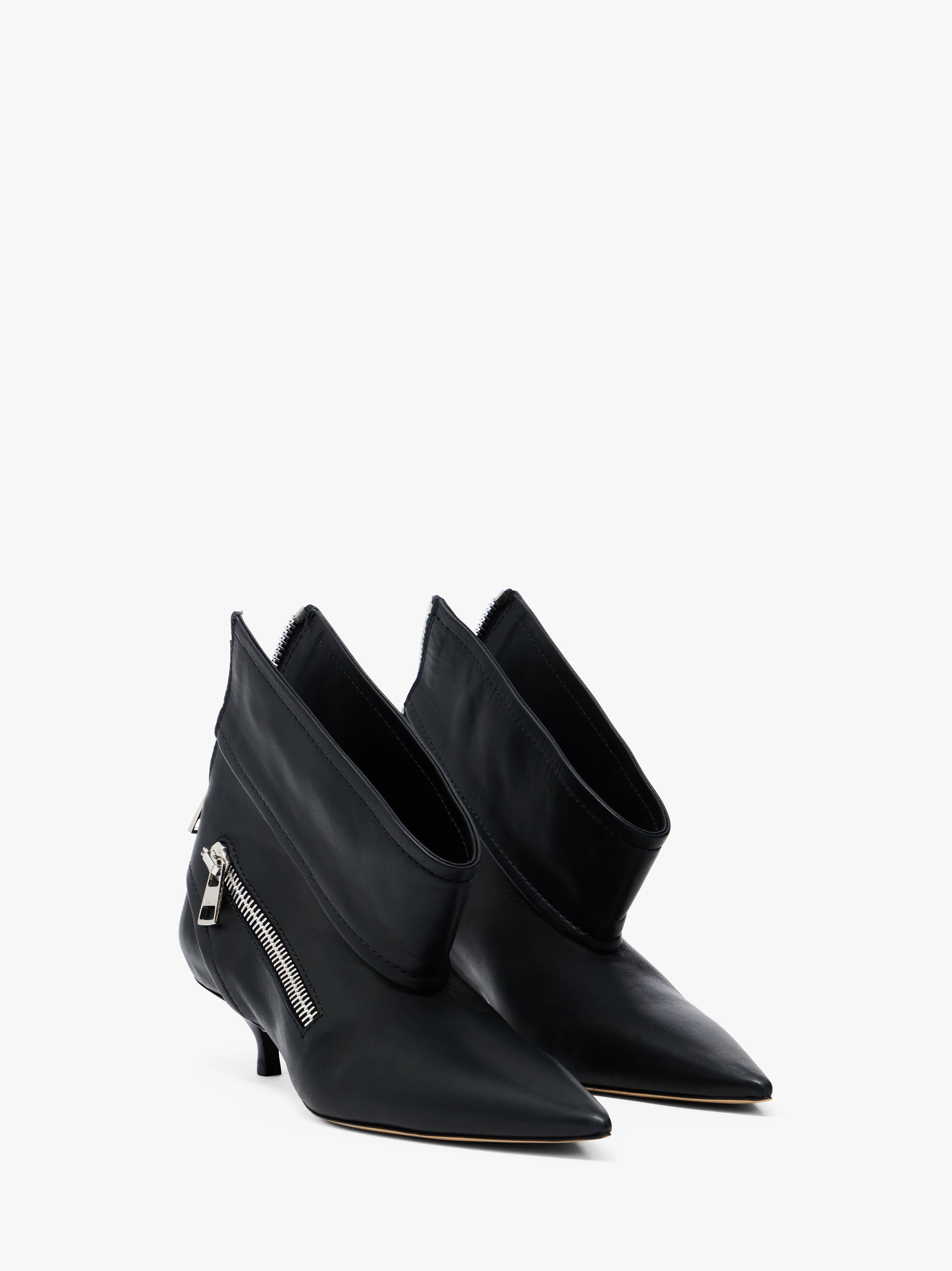 BIKER KITTEN HEEL - LEATHER ANKLE BOOT - 2