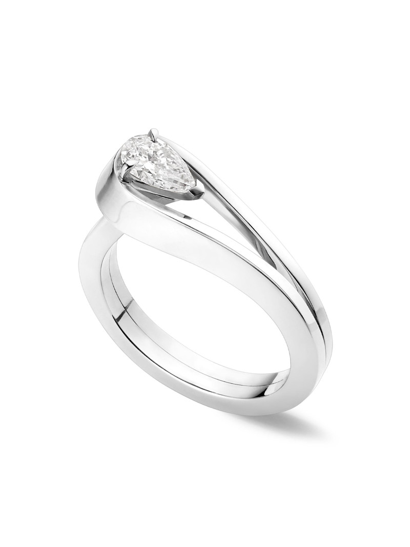 Women's Serti Inversé 18K White Gold & Diamond Ring 1