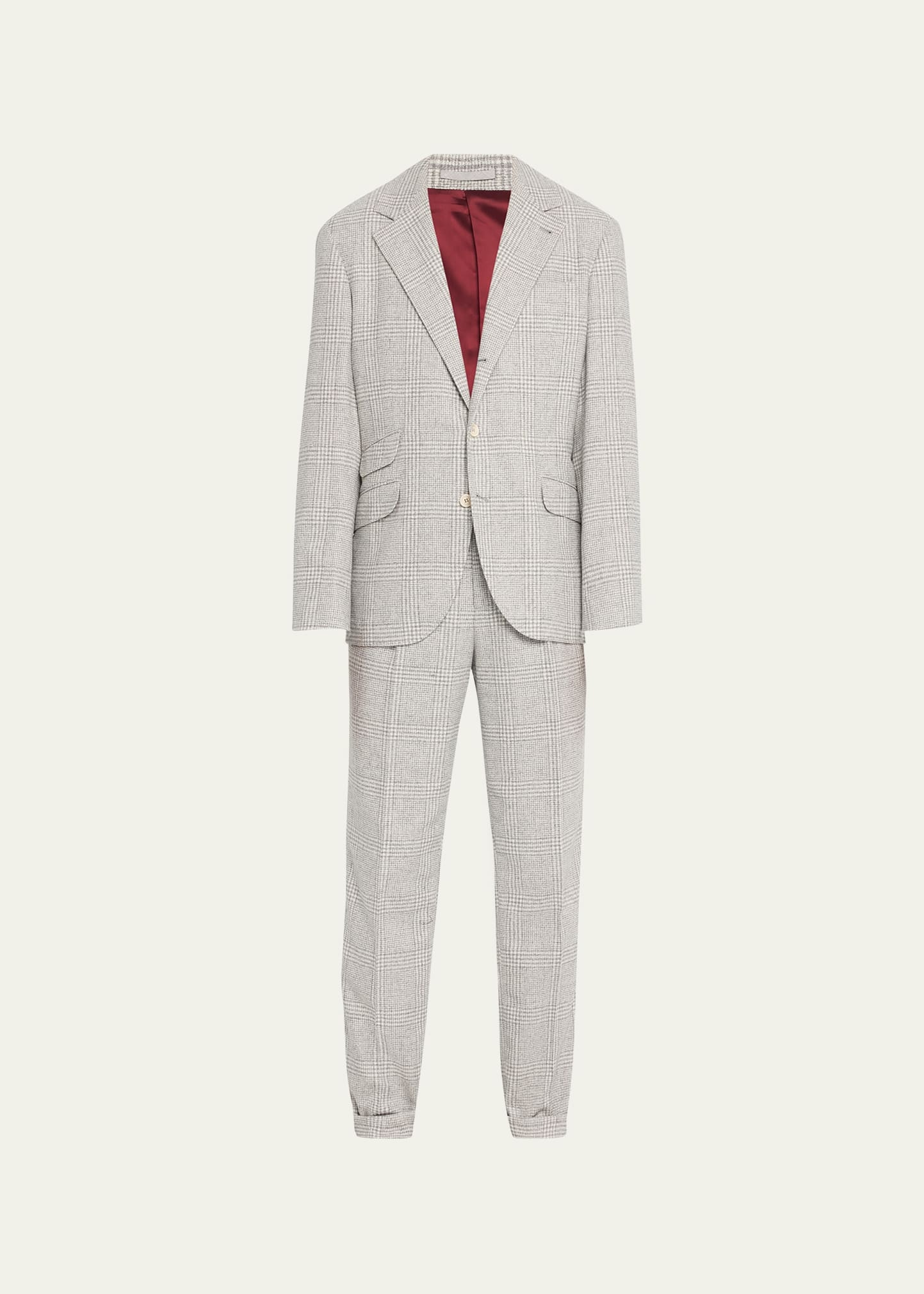 Men's Plaid Cashmere-Blend Suit - 1