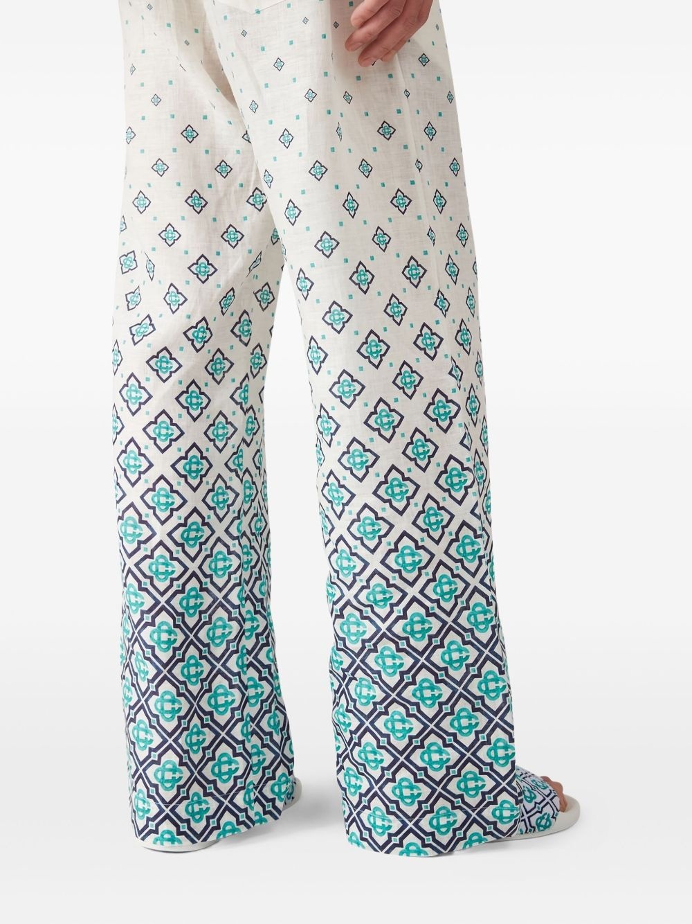 jacquard gradient silk trousers - 4