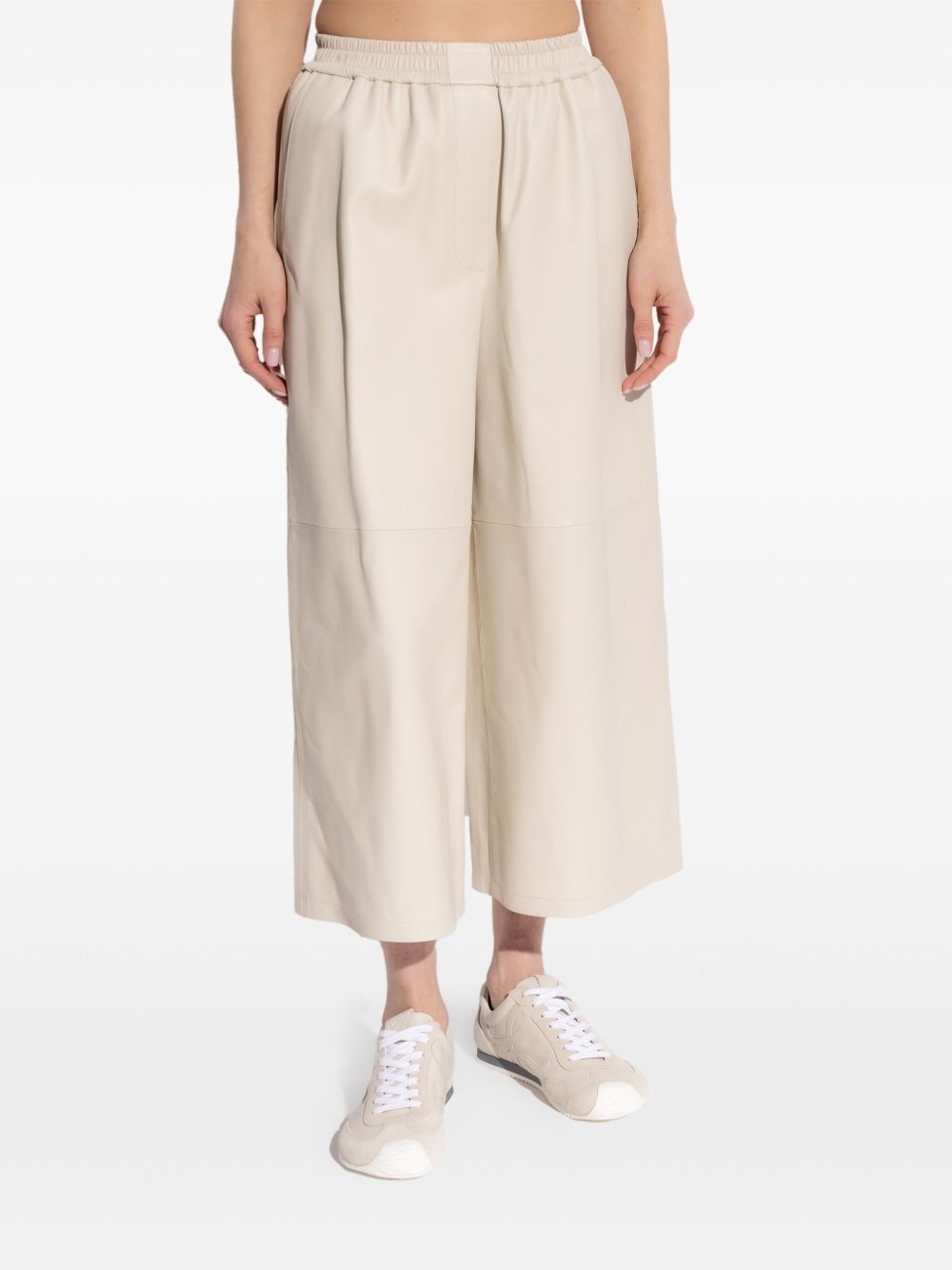 cropped leather trousers - 3