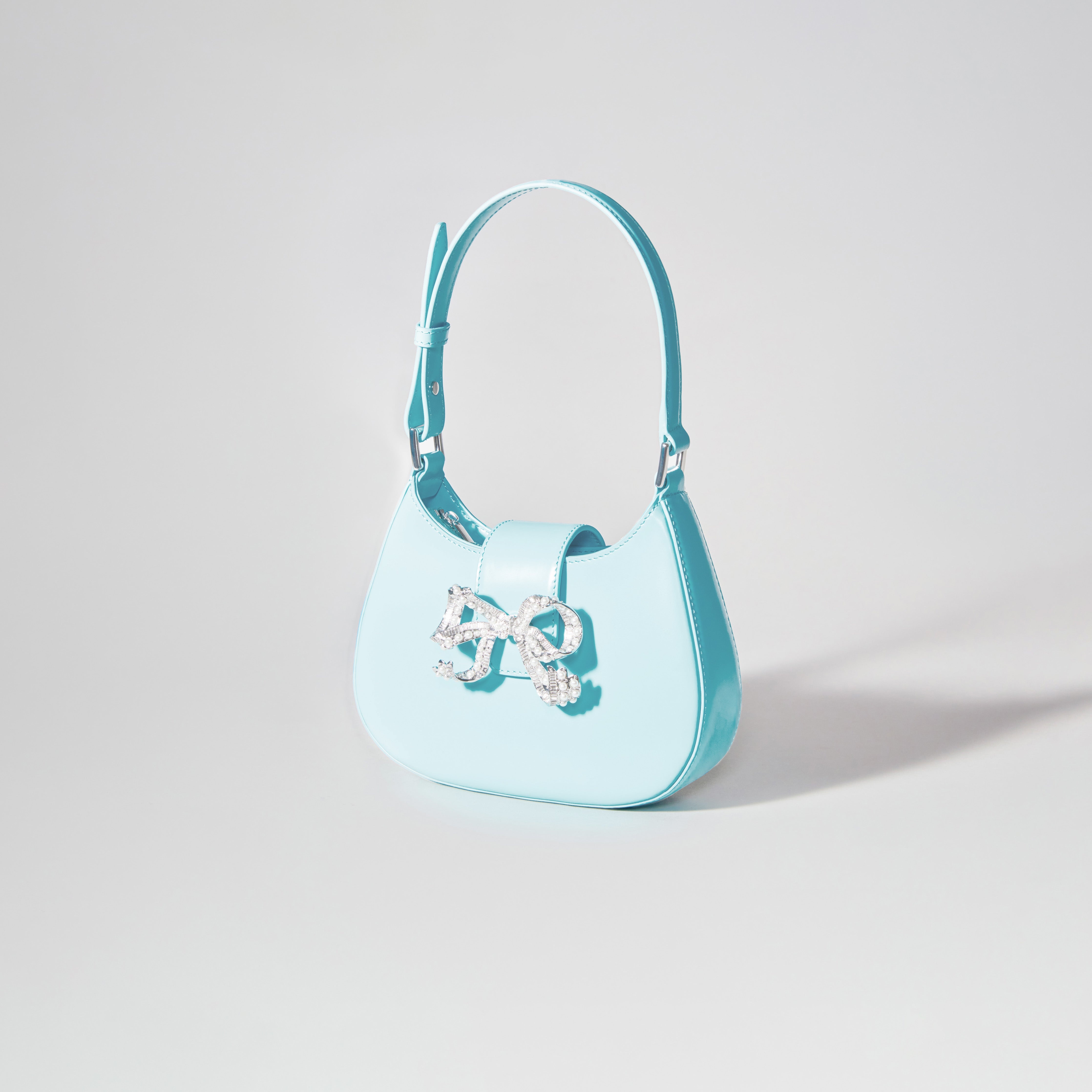 Blue Crescent Bow Mini Bag - 2