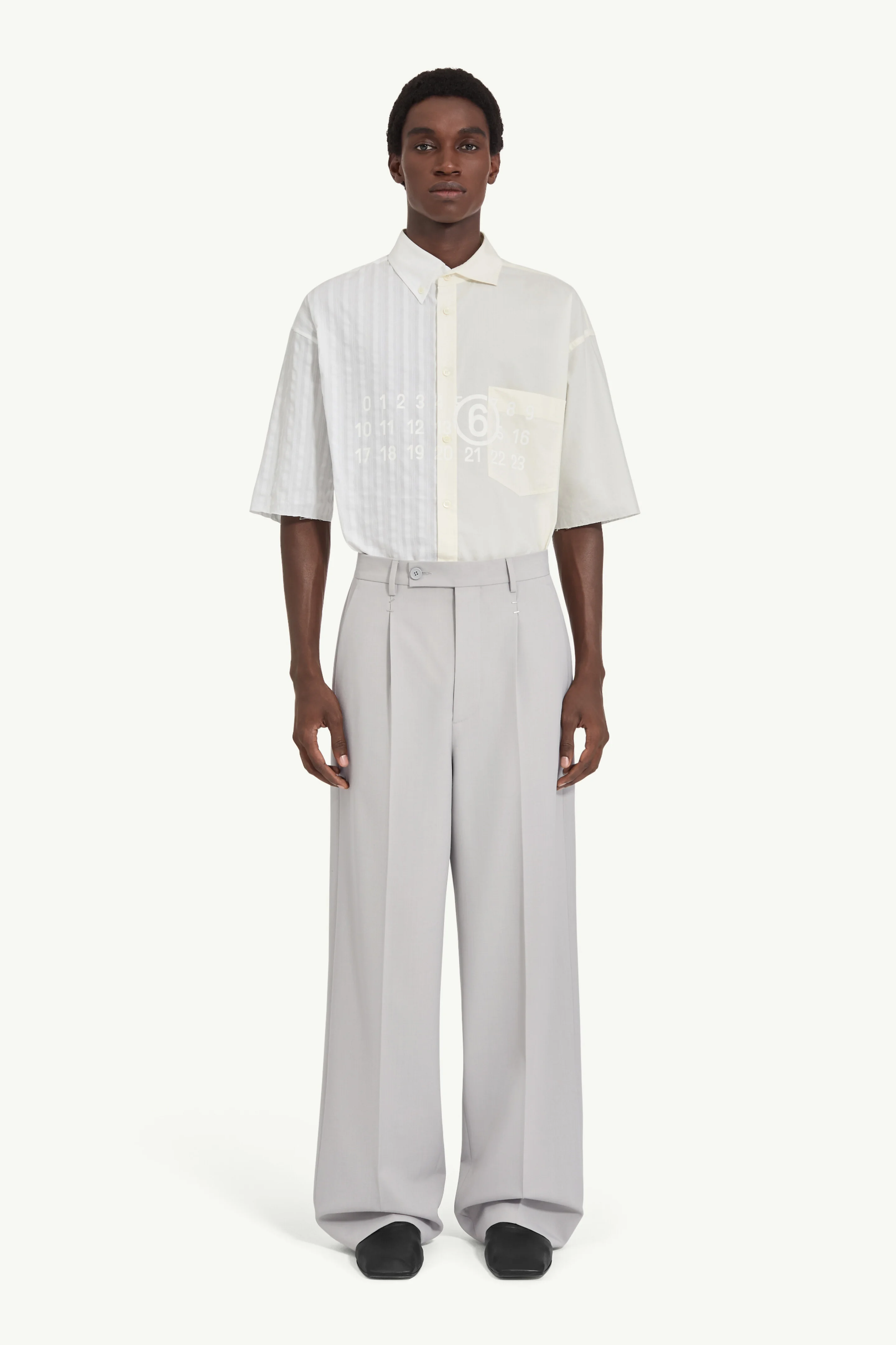 Stapled wool trousers - 1