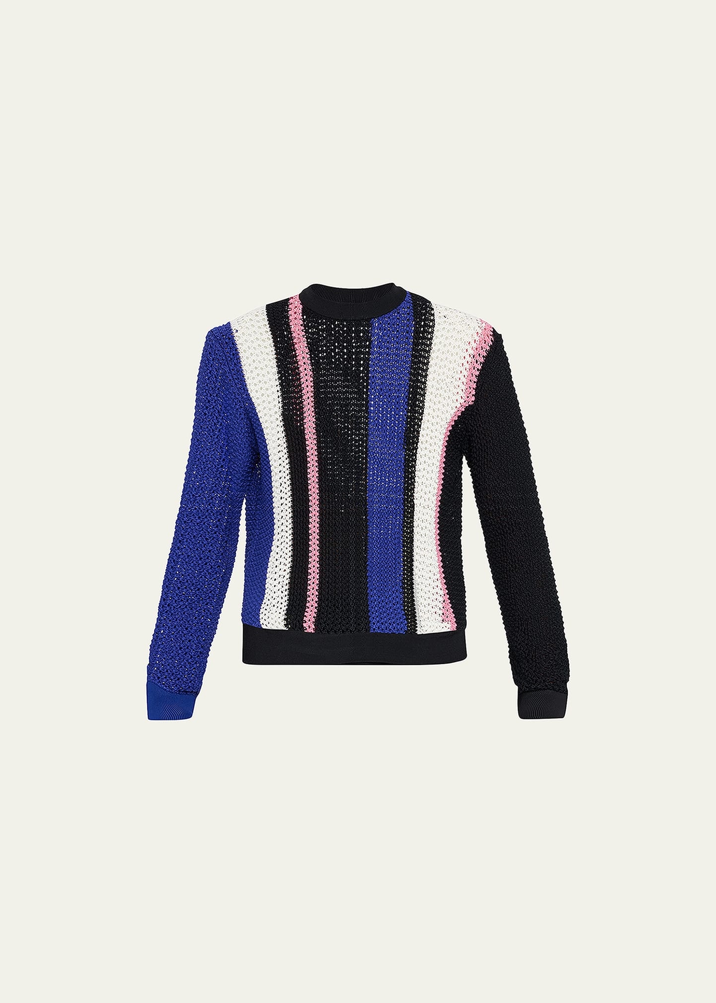 Men's Block Stripe Pointelle Sweater - 1