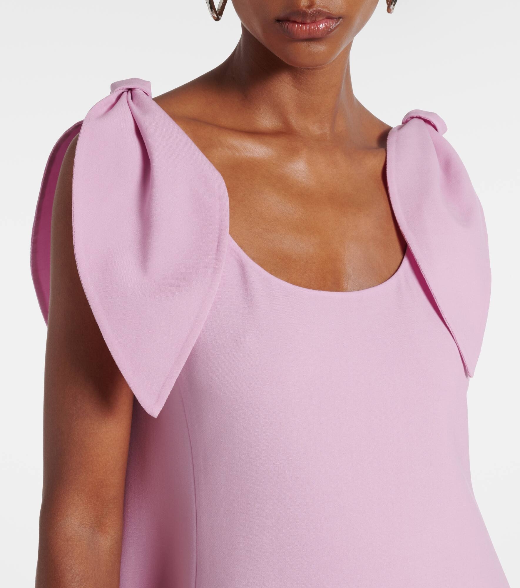 Bow-detail wool-blend maxi dress - 4
