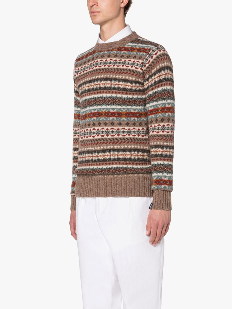 IMPULSE NUTMEG WOOL FAIR ISLE CREWNECK SWEATER 3