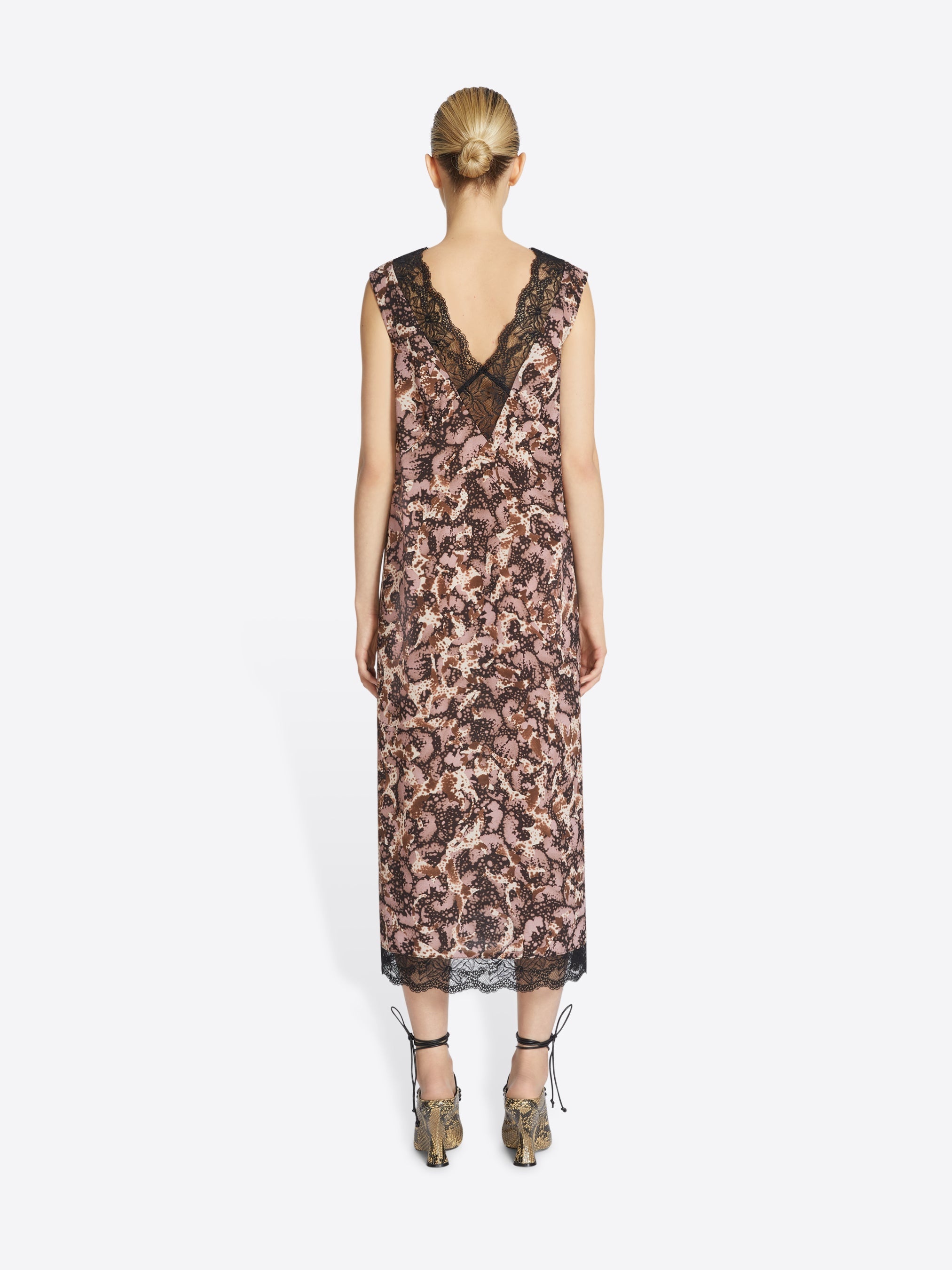 PRINTED V-NECK DRESS - 4