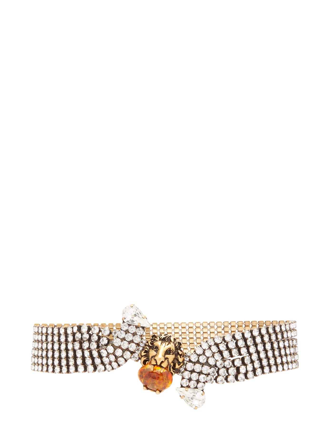 Lion crystal-embellished choker - 1