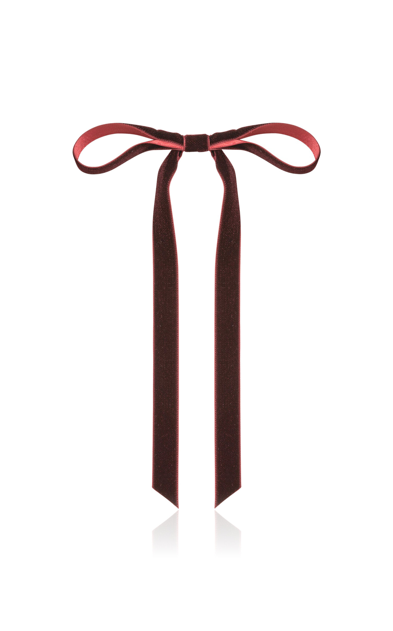 Aida Velvet Bow Barrette burgundy - 1