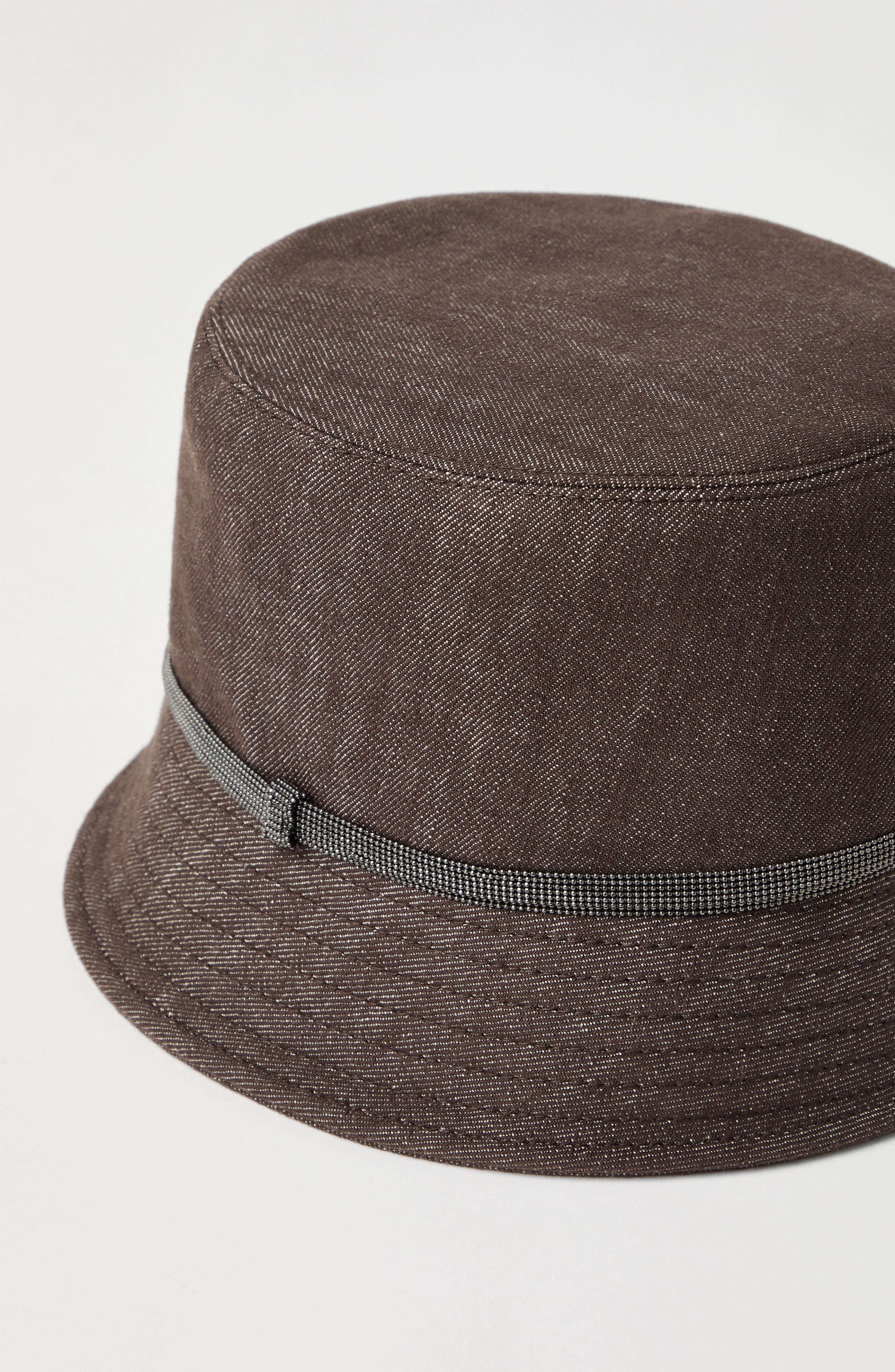 Brunello Cucinelli Bucket hat with monili in Chocolate at Nordstrom - 3