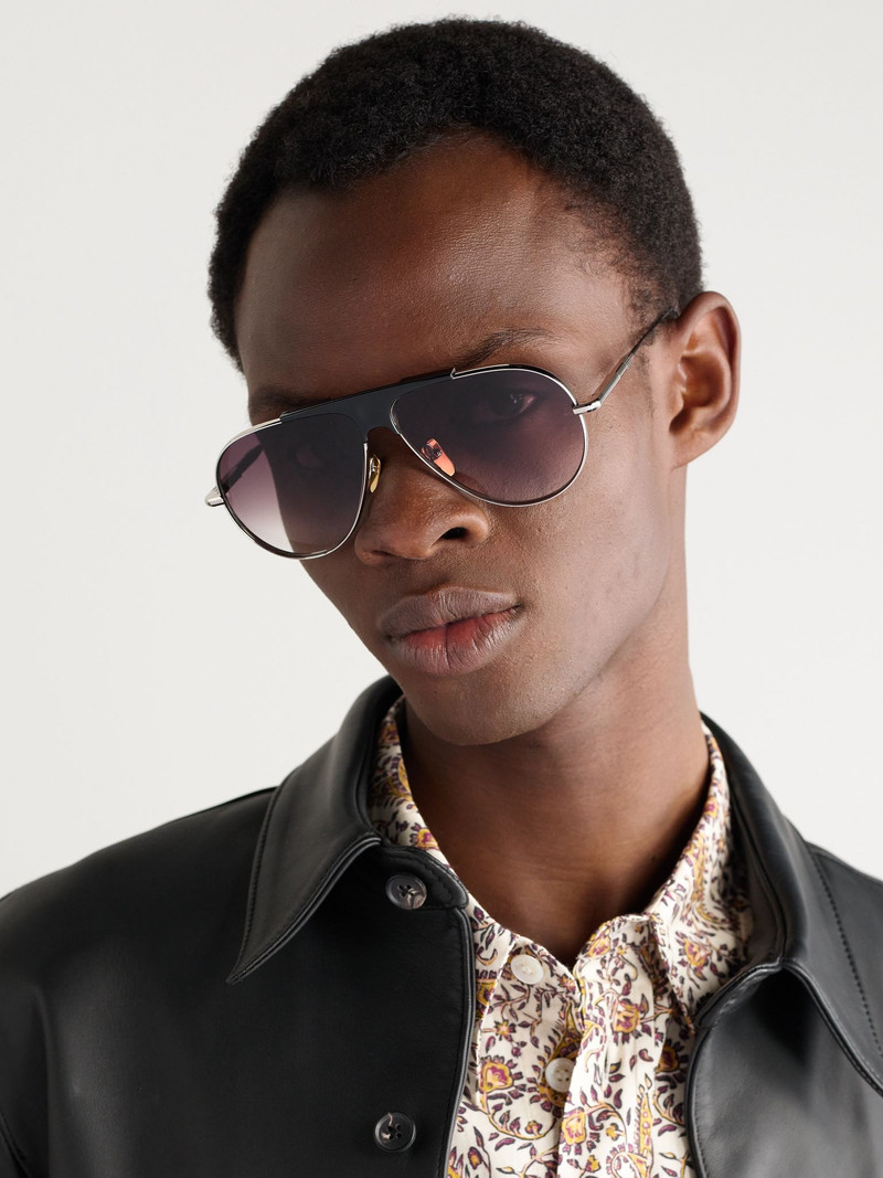 JACQUES MARIE MAGE Kyosho Daido Aviator-Style Beta Titanium Sunglasses Silver outlook